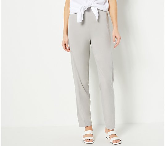 "As Is" Truth + Style Petite Full Length Straight Leg Woven Pants