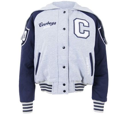 NFL Dallas Cowboys Women's Cheer Hooded Full-Zip Fleece Jacket - QVC.com