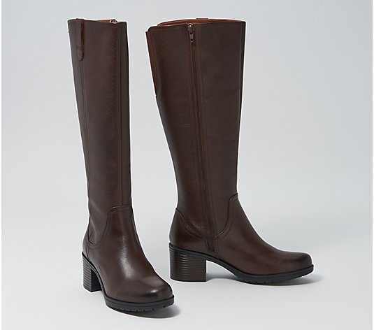 Clarks Collection Wide Calf Tall Leather Boots - Hollis Moon