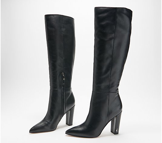 Sam Edelman Leather Pointed-Toe Tall-Shaft Boots - Raakel