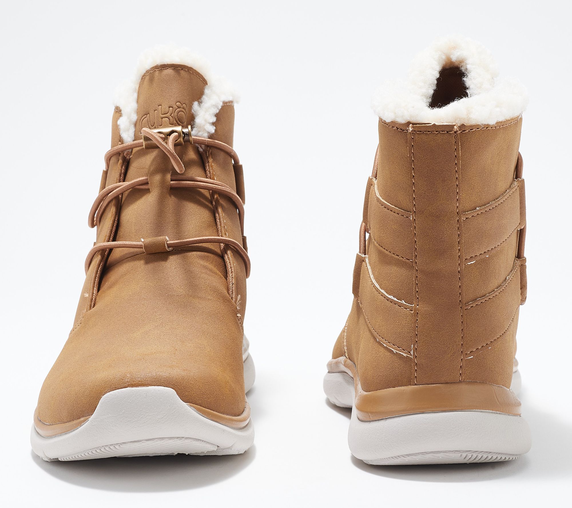 Ryka Suede Faux Shearling Bungee Boots - Evie