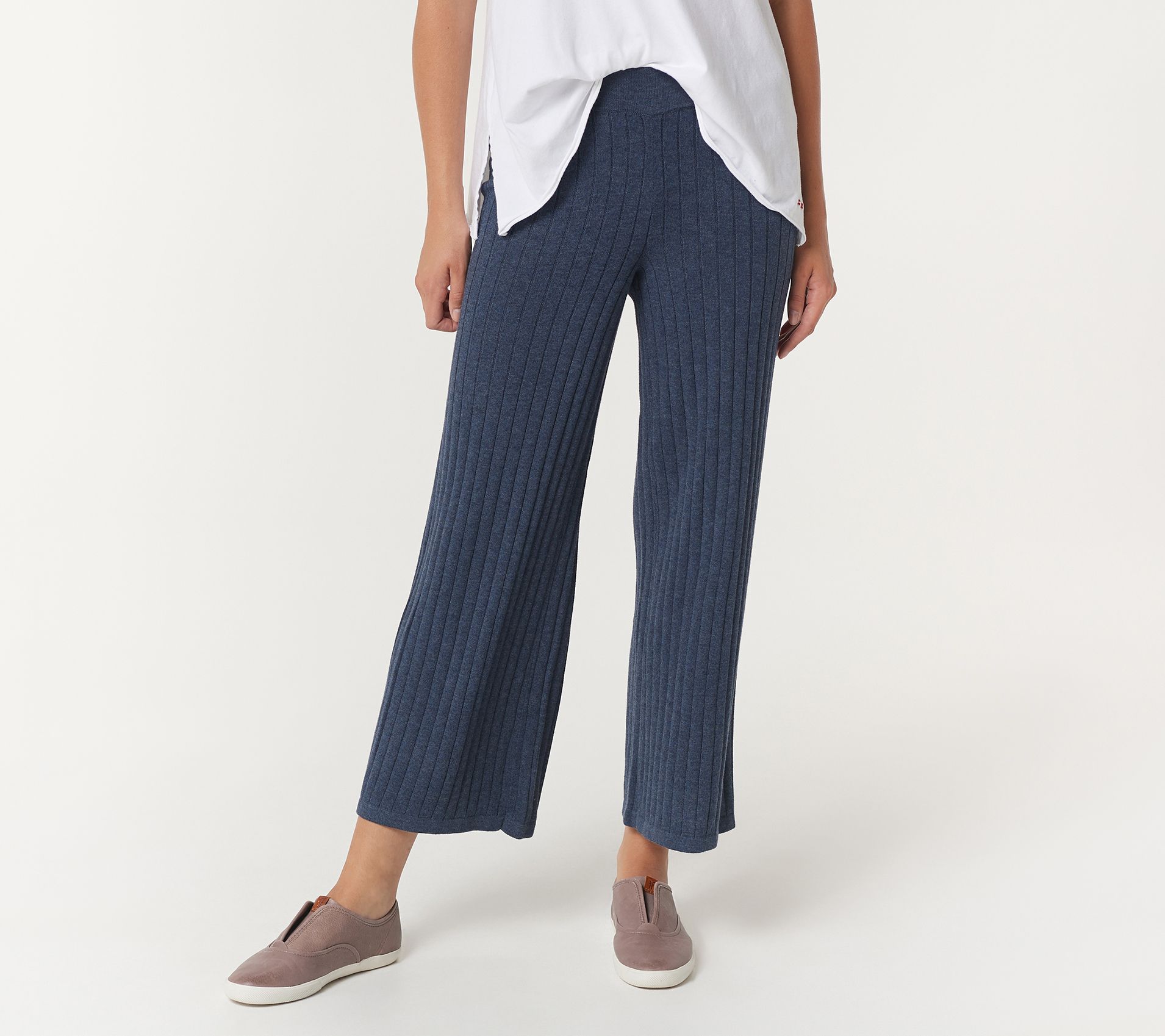 "As Is" AnyBody SeaWool Pleated Sweater Pants - QVC.com