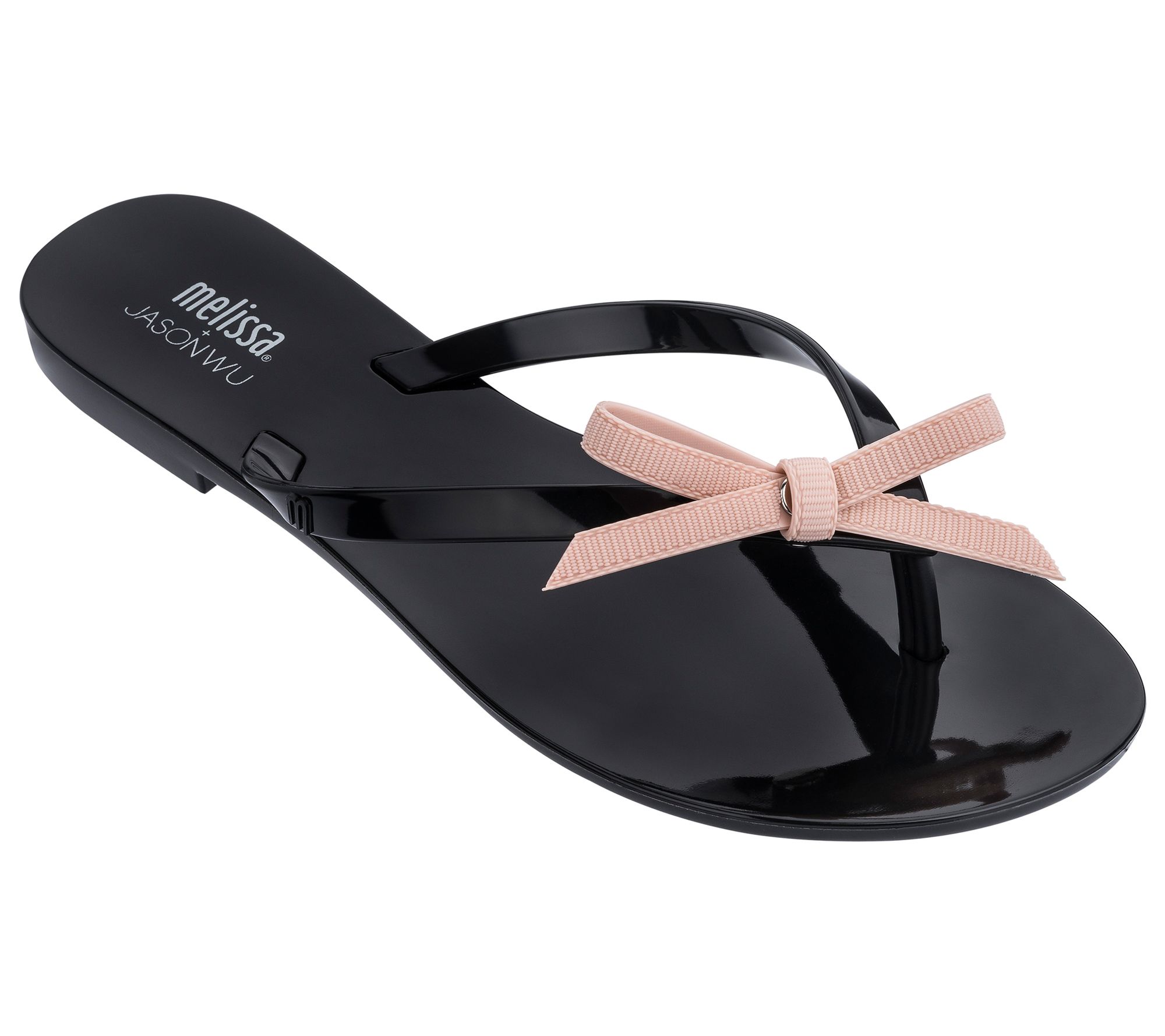 melissa embellished bow thong sandals