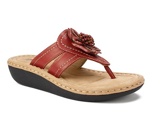 Cliffs by White Mountain Floral Thong Sandals -Carnation