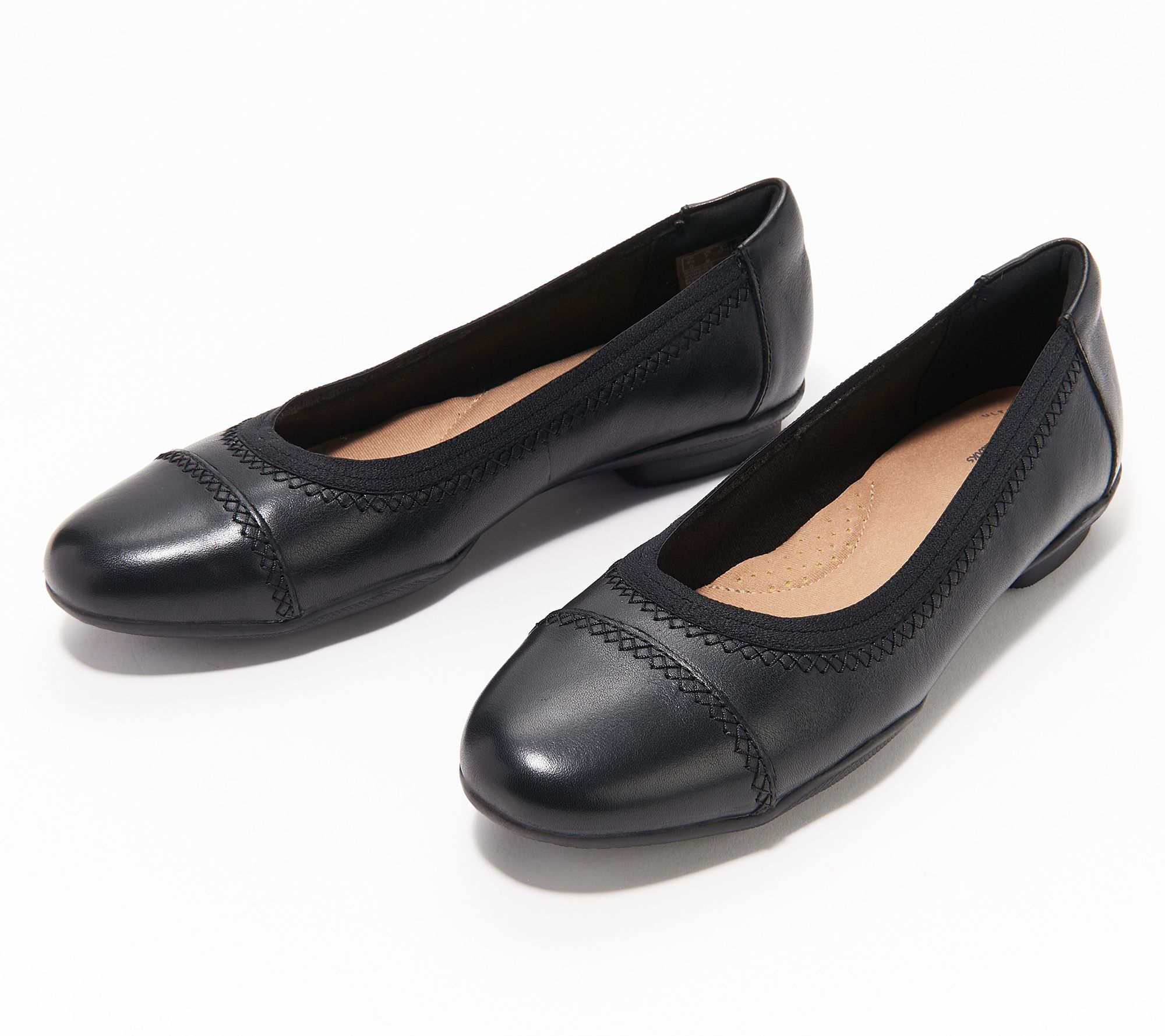 Clarks womens flat outlet black shoes