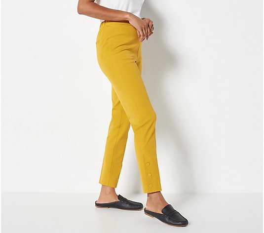 Isaac Mizrahi Live! Tall 24/7 Stretch Ankle Pants w/ Button Detail