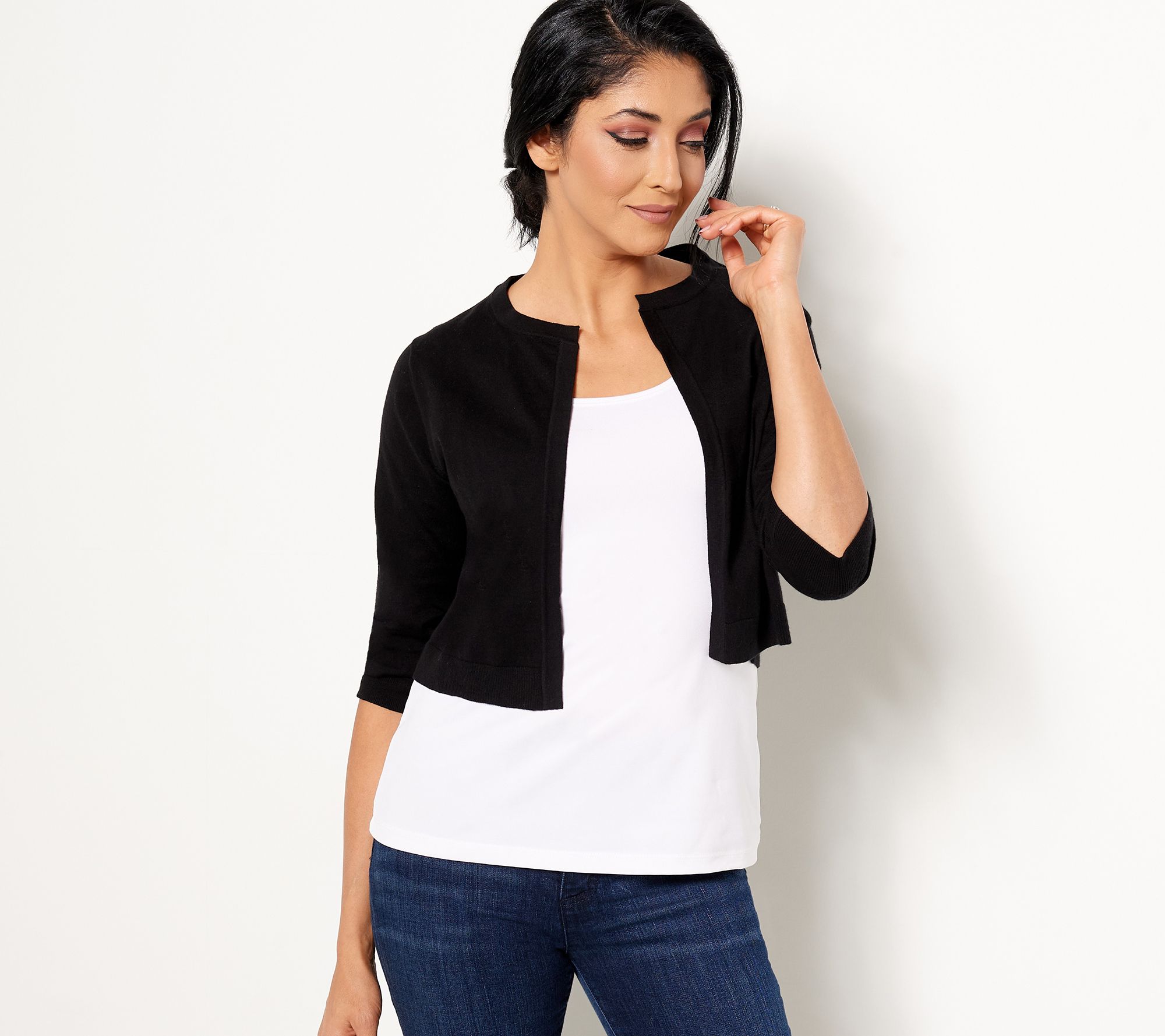 "As Is" Soft by NAADAM Cotton Cashmere Cropped Cardigan