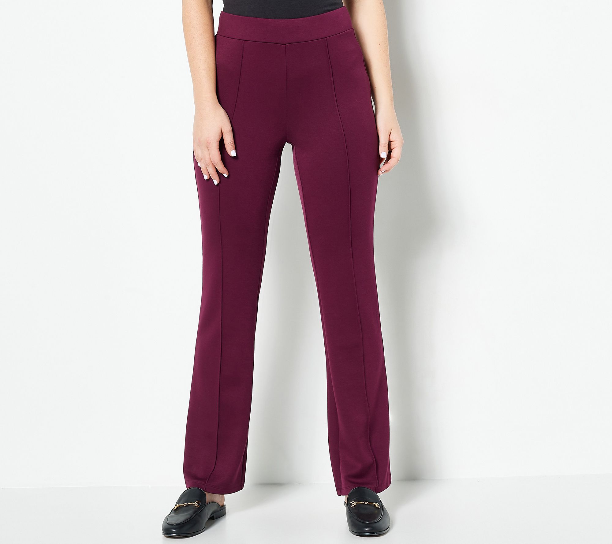 Modern Soul Petite Nourish Knit Flare Leg Pant with Pintuck - QVC.com