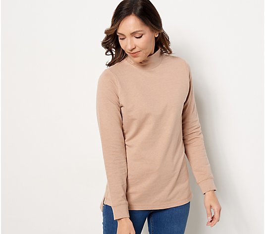 Isaac Mizrahi Live! Soho Turtleneck Pullover with Snap Detail