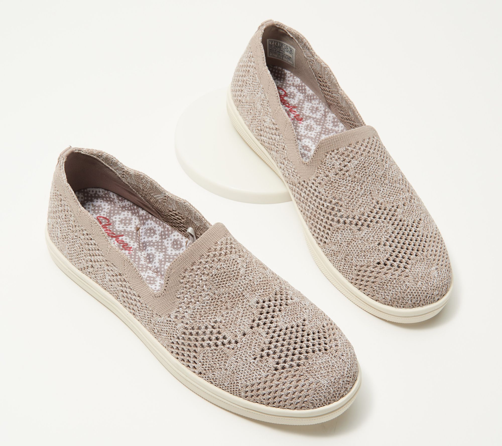 Skechers Cleo Cup Sole Washable Knit Slip-Ons - Flower Winds - QVC.com