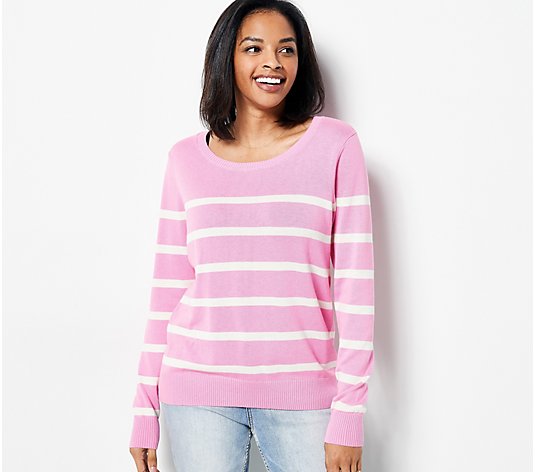 Candace Cameron Bure Striped Pullover Sweater