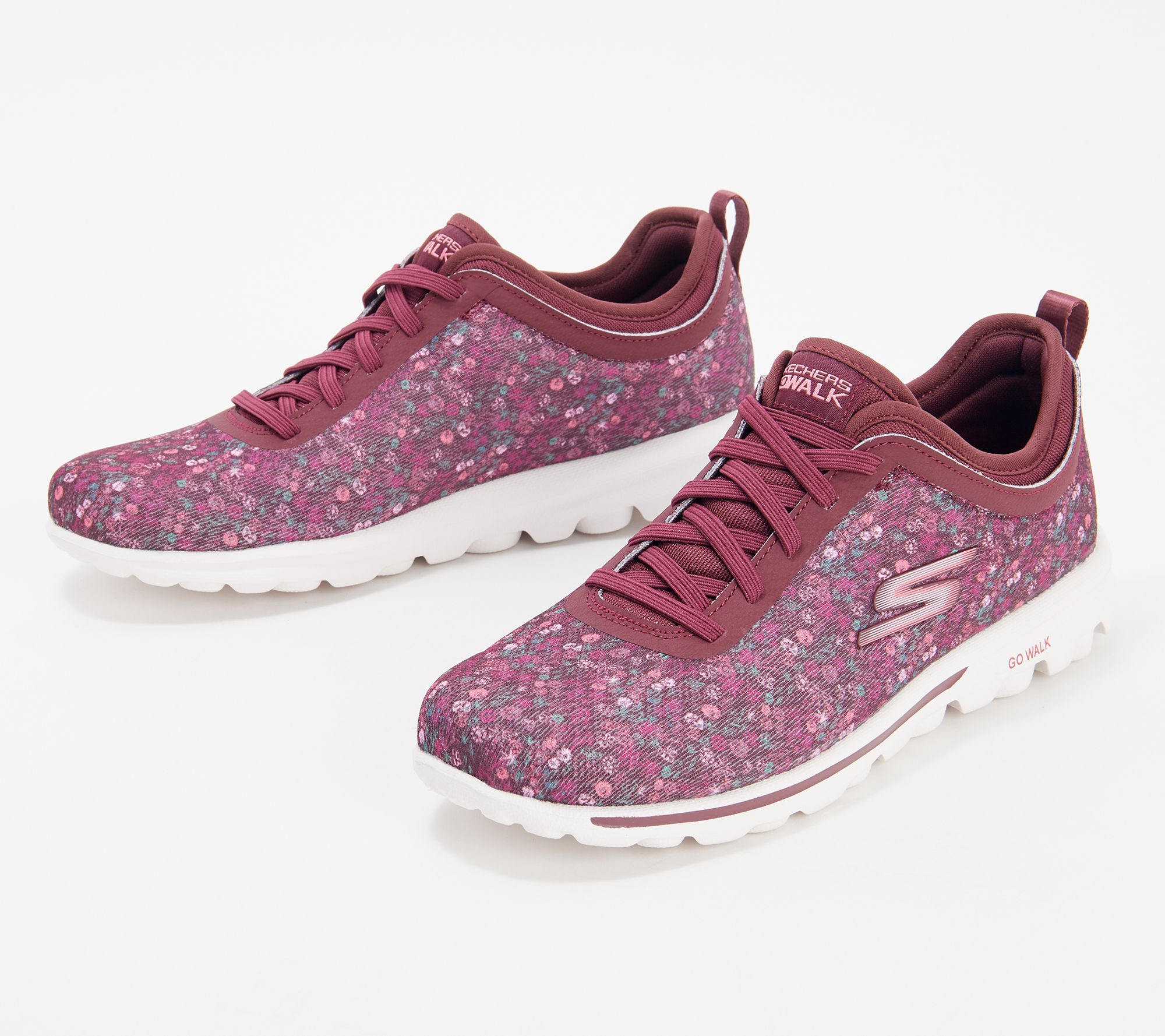 Skechers GOwalk Washable Floral Sneakers - Blooming Rose - QVC.com