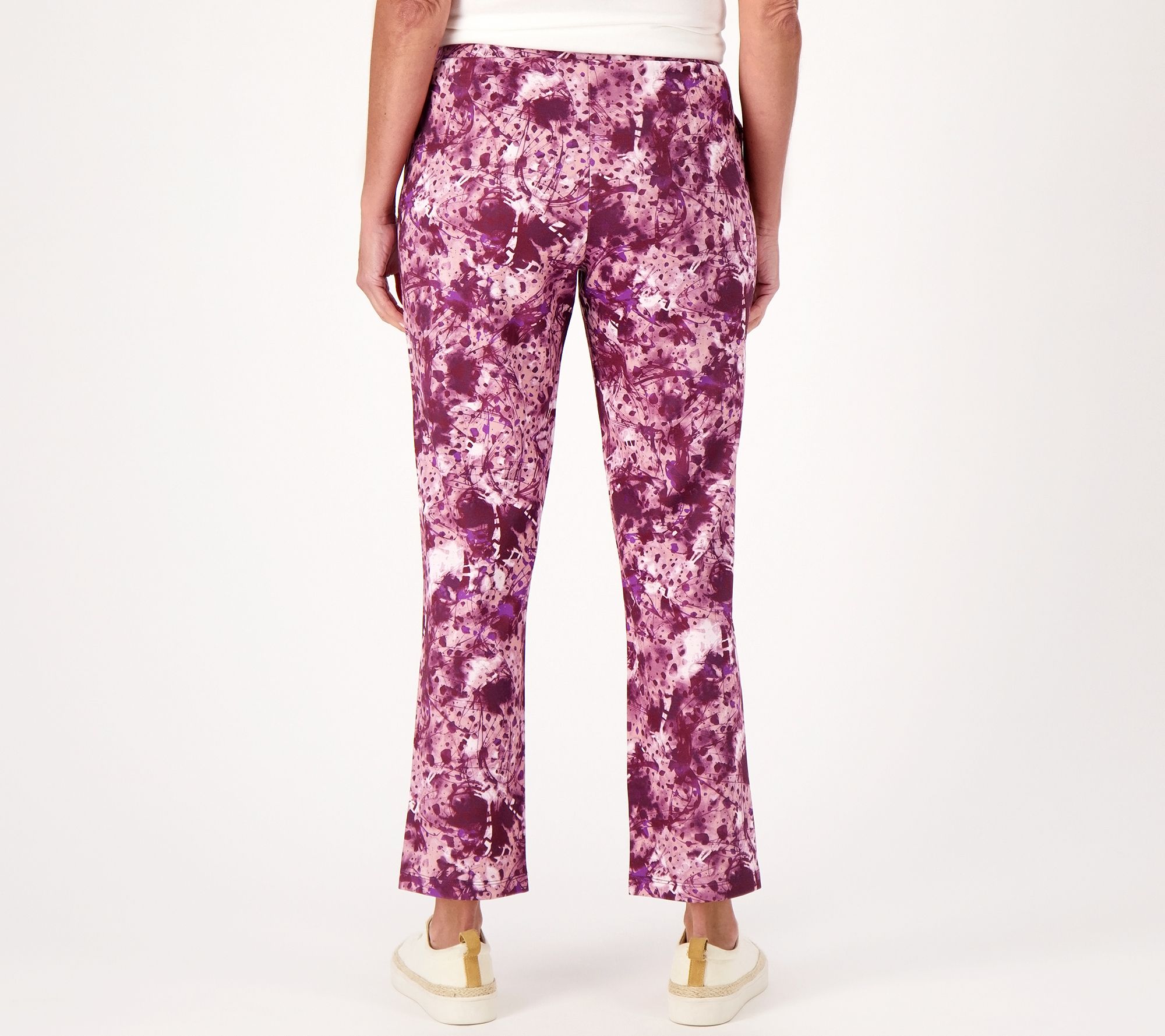 LOGO Lounge by Lori Goldstein Abstract Print Straight Leg Pants - QVC.com