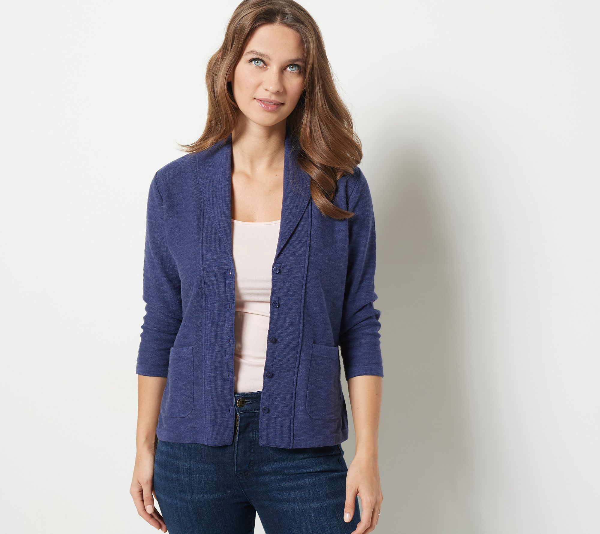 "As Is" Isaac Mizrahi Live! Bridgehampton Button Front Sweater