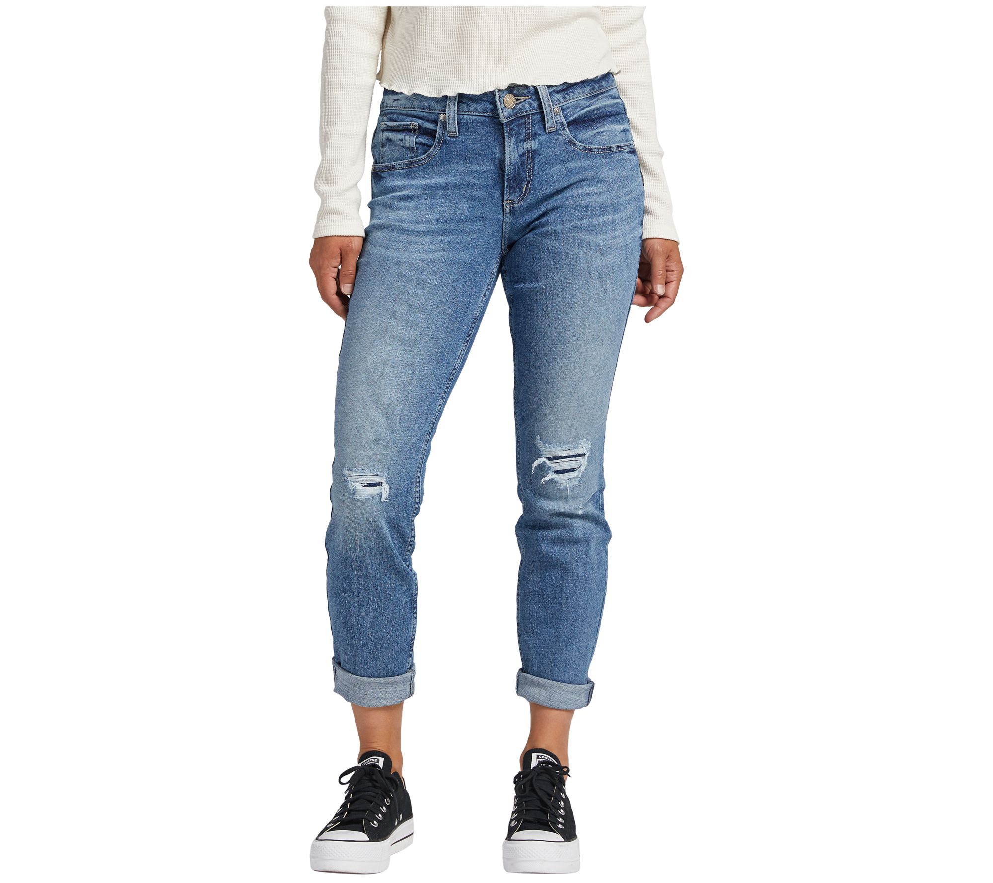 Silver Jeans Co. Boyfriend Mid Rise Slim Leg Je ans-CAA209