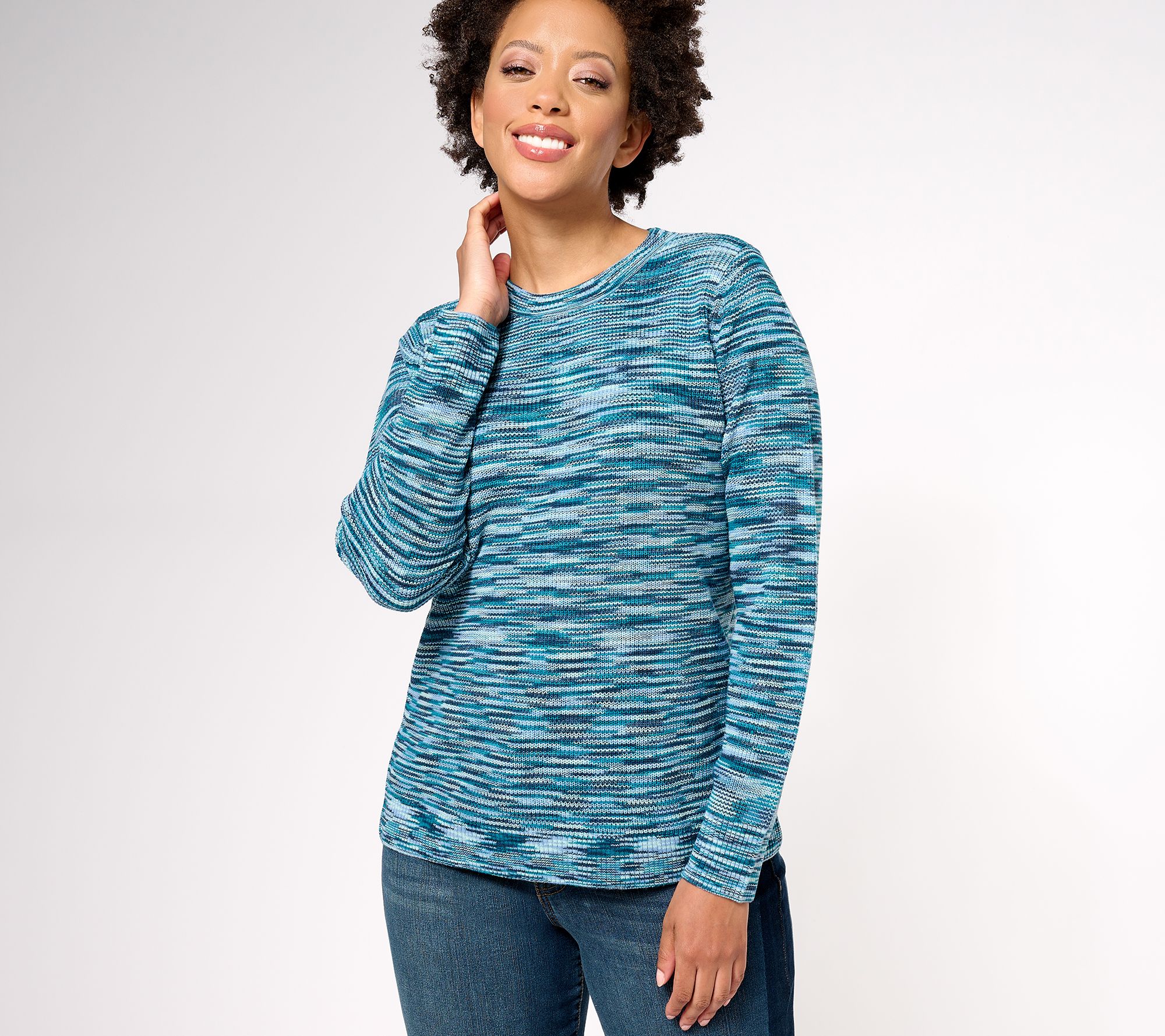 LOGO by Lori Goldstein Space Dye Sweater