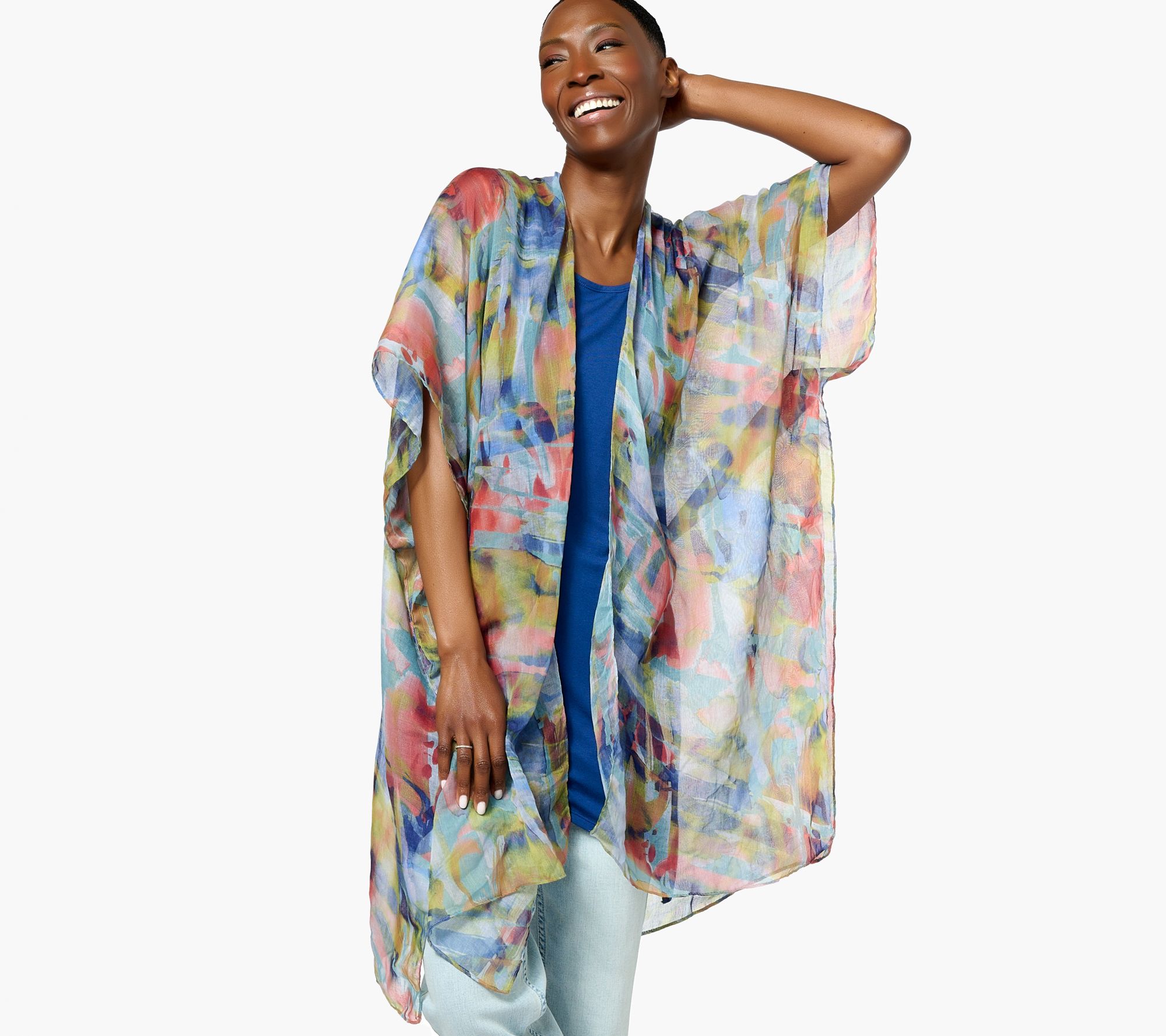 LOGO by Lori Goldstein Beach to Street Printed CoverUp