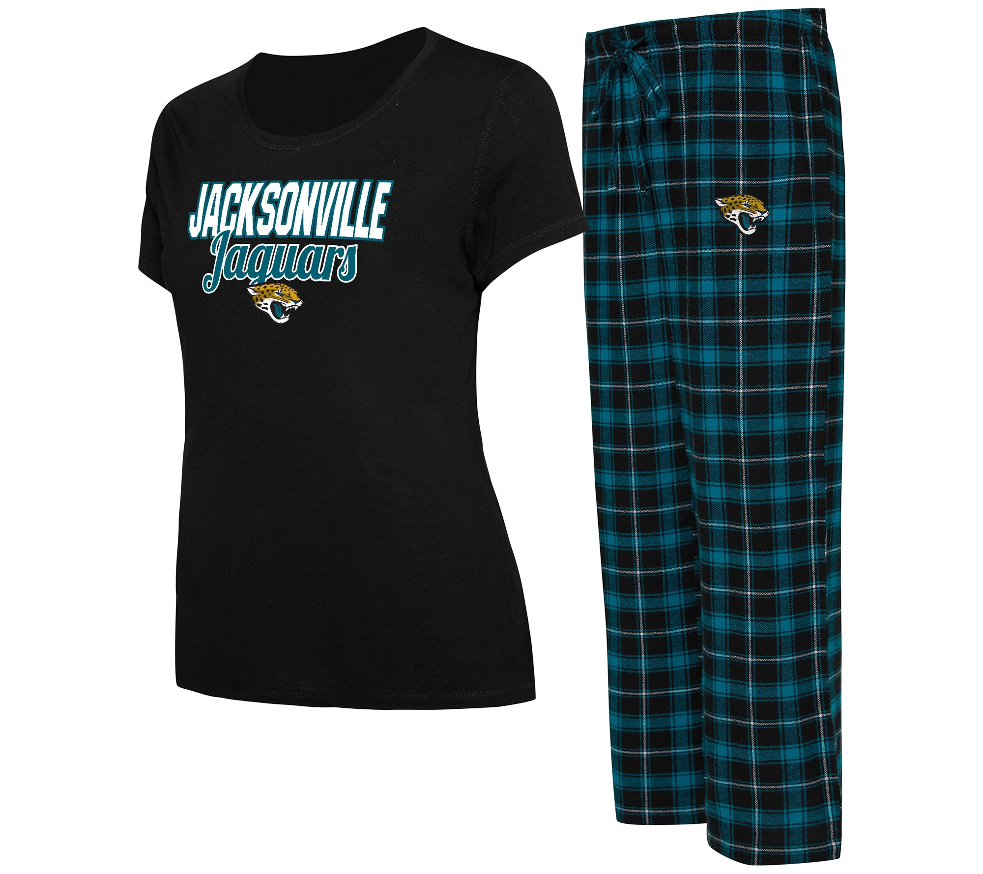 NFL Women's Short-Sleeve Tee & Flannel Pajama Set 