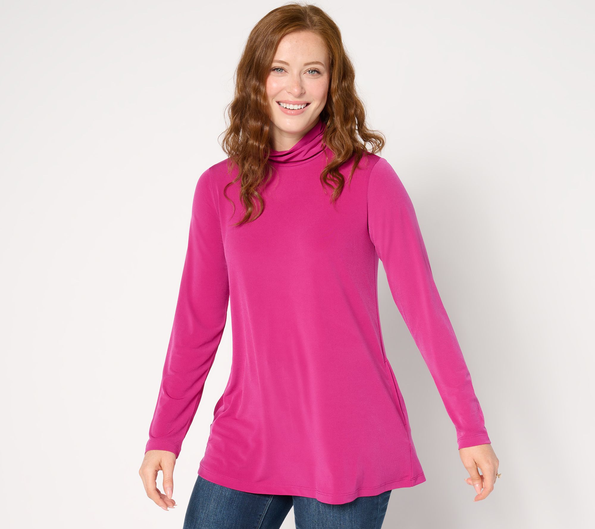 Susan Graver Modern Essentials Reg Liquid Knit A-Line Tunic