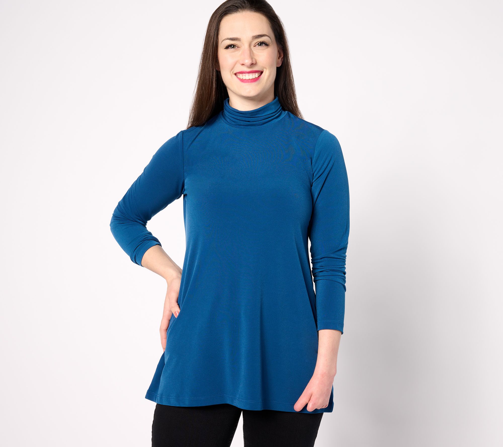 Susan Graver Modern Essentials Reg Liquid Knit A-Line Tunic