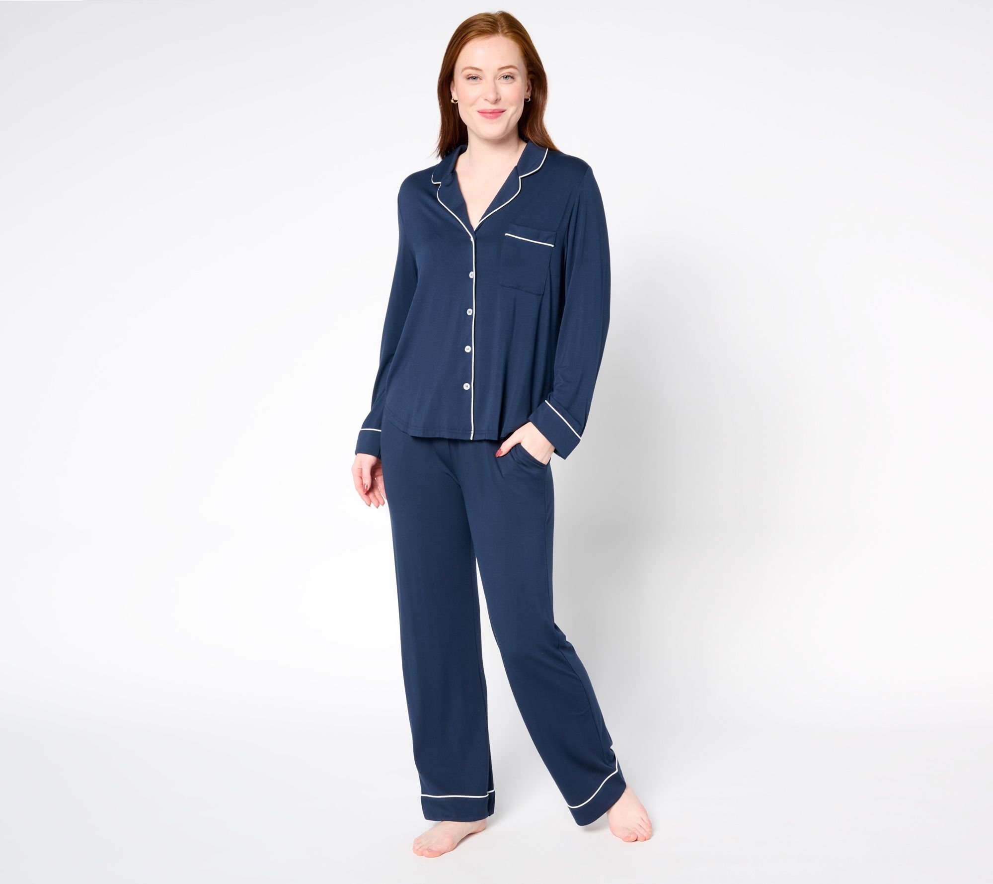 Cozy Earth Women's Stretch Knit Long Sleeve Pajama Set