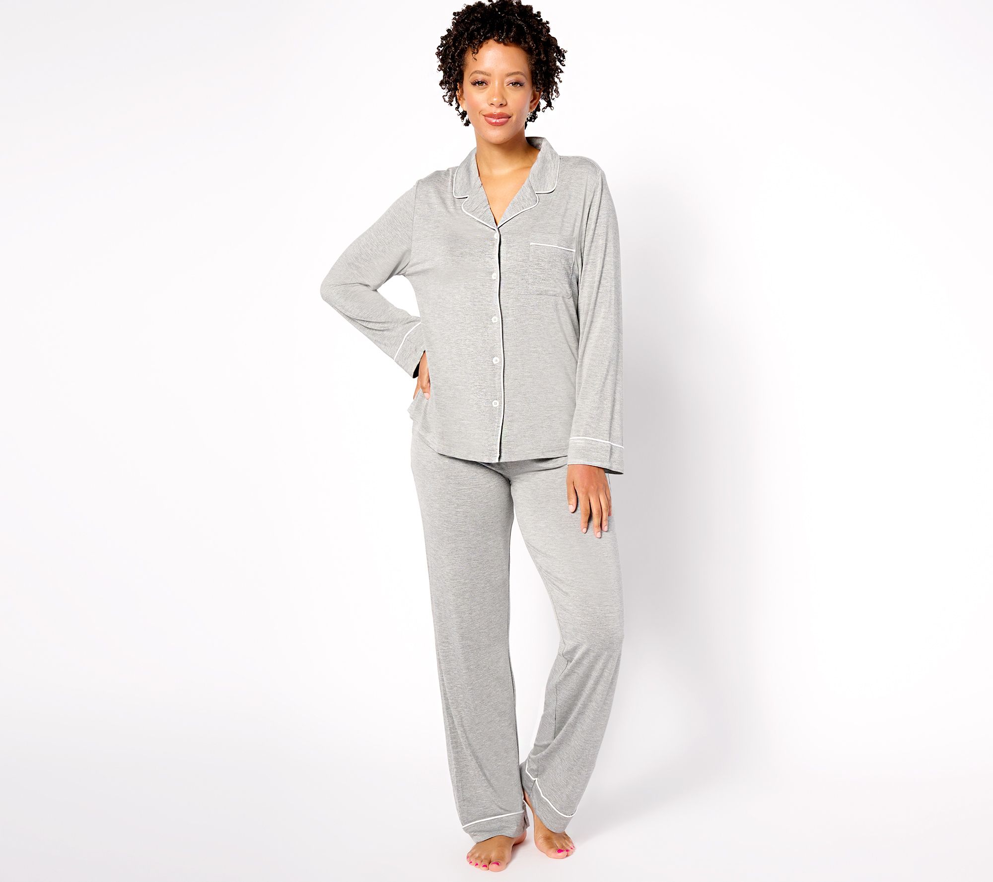 Cozy Earth Women's Stretch Knit Long Sleeve Pajama Set