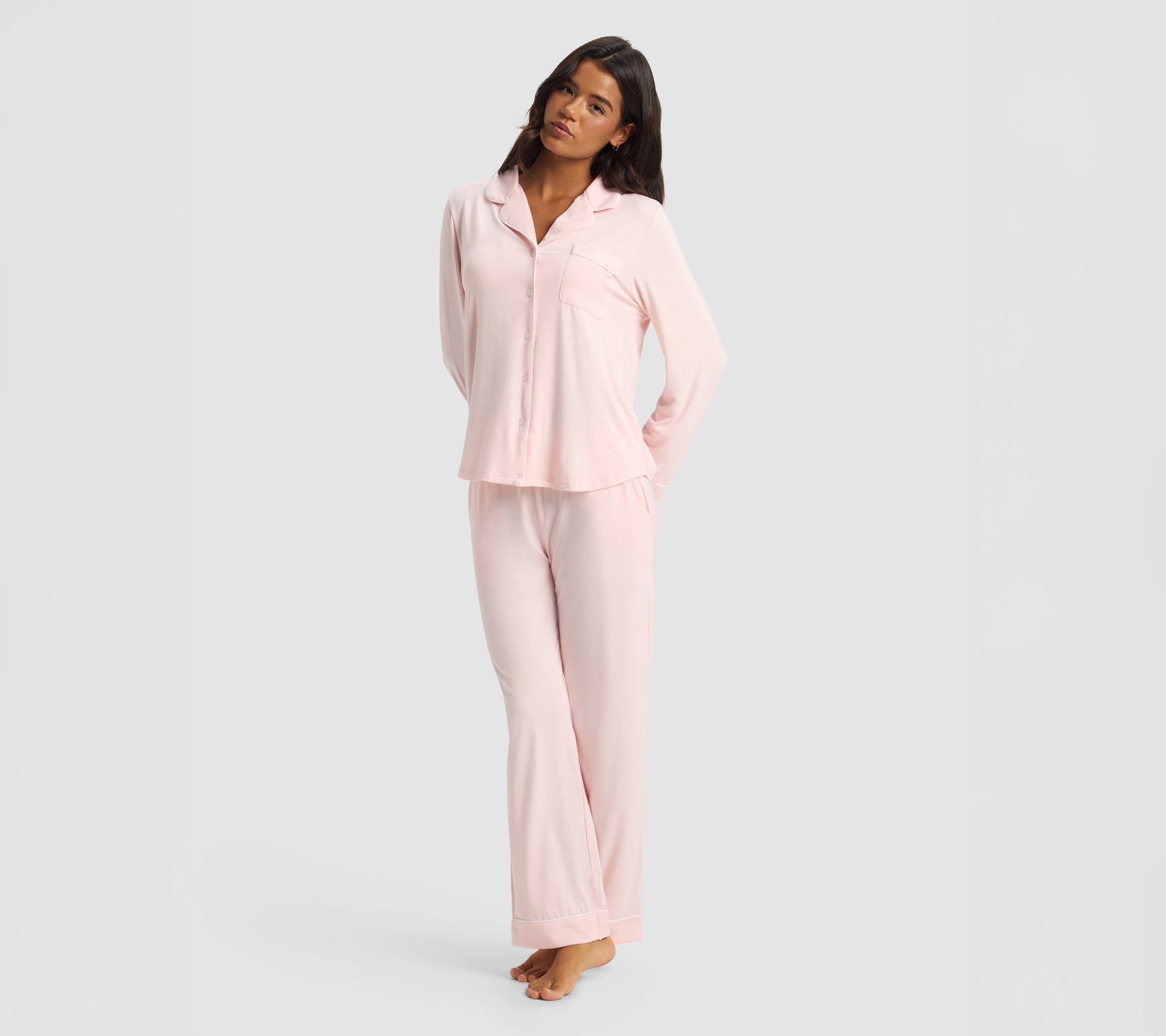 Cozy Earth Women's Stretch Knit Long Sleeve Pajama Set