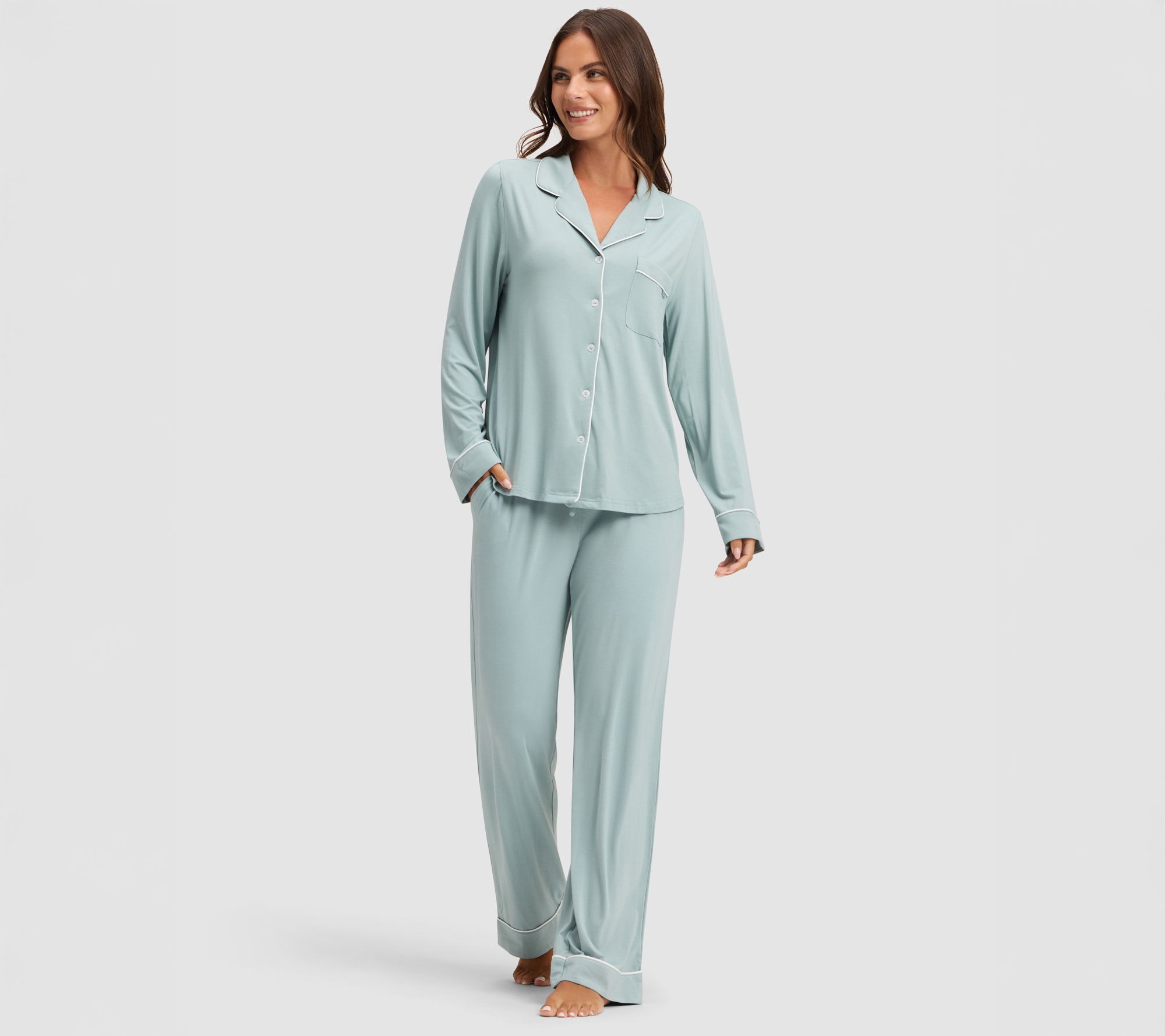 Cozy Earth Women's Stretch Knit Long Sleeve Pajama Set