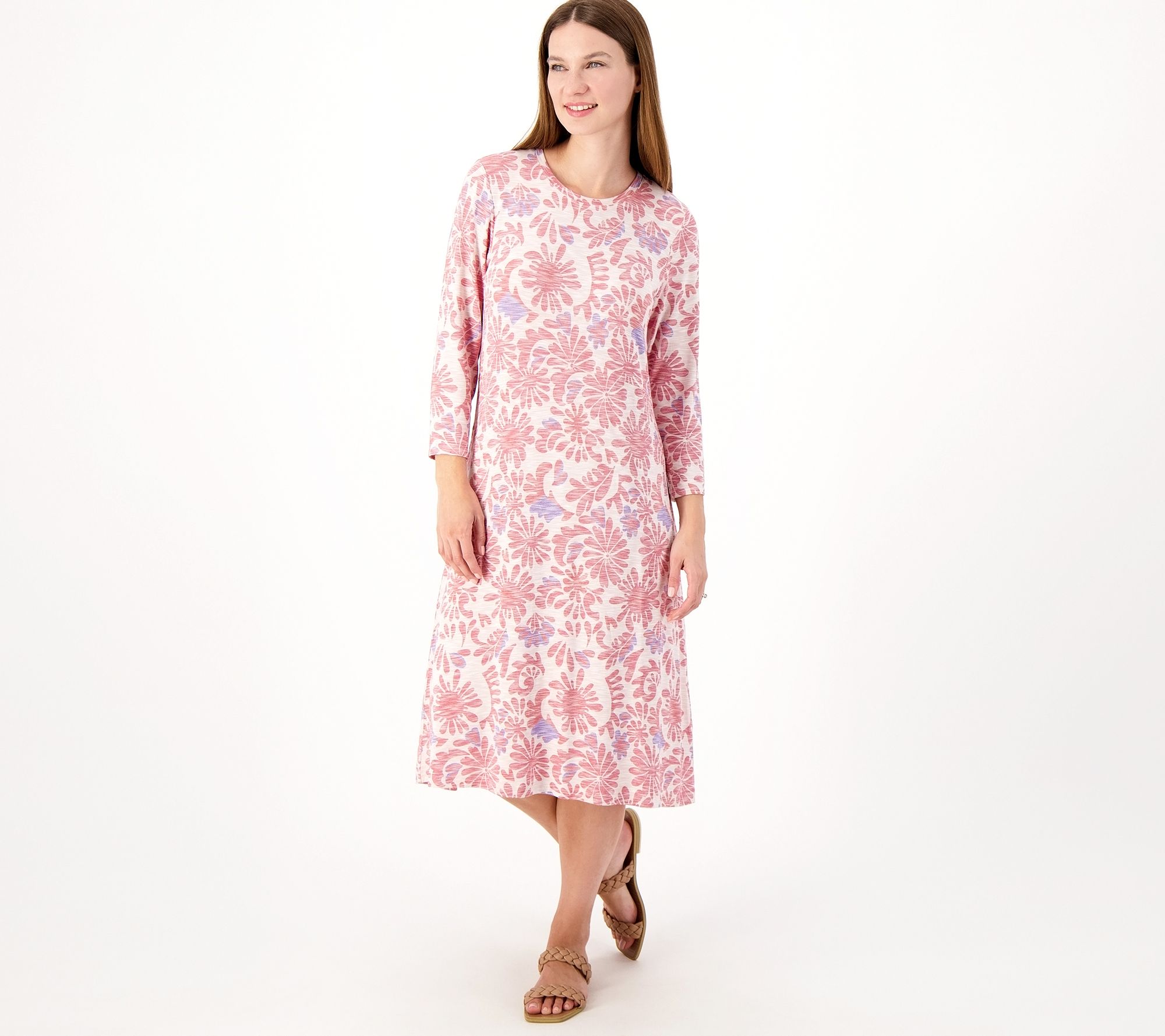 "As Is" LOGO by Lori Goldstein Regular Printed Jersey Hi-Low Hem Dress