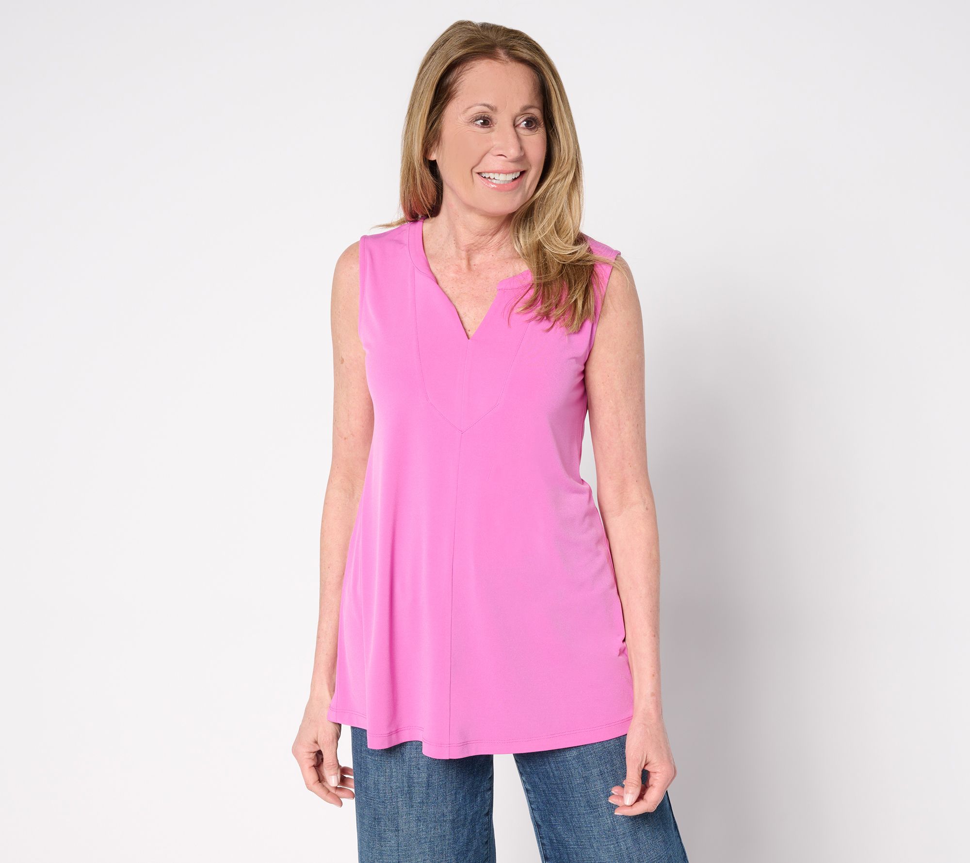 Susan Graver Petite Modern Essentials Liquid Knit A-Line Tunic