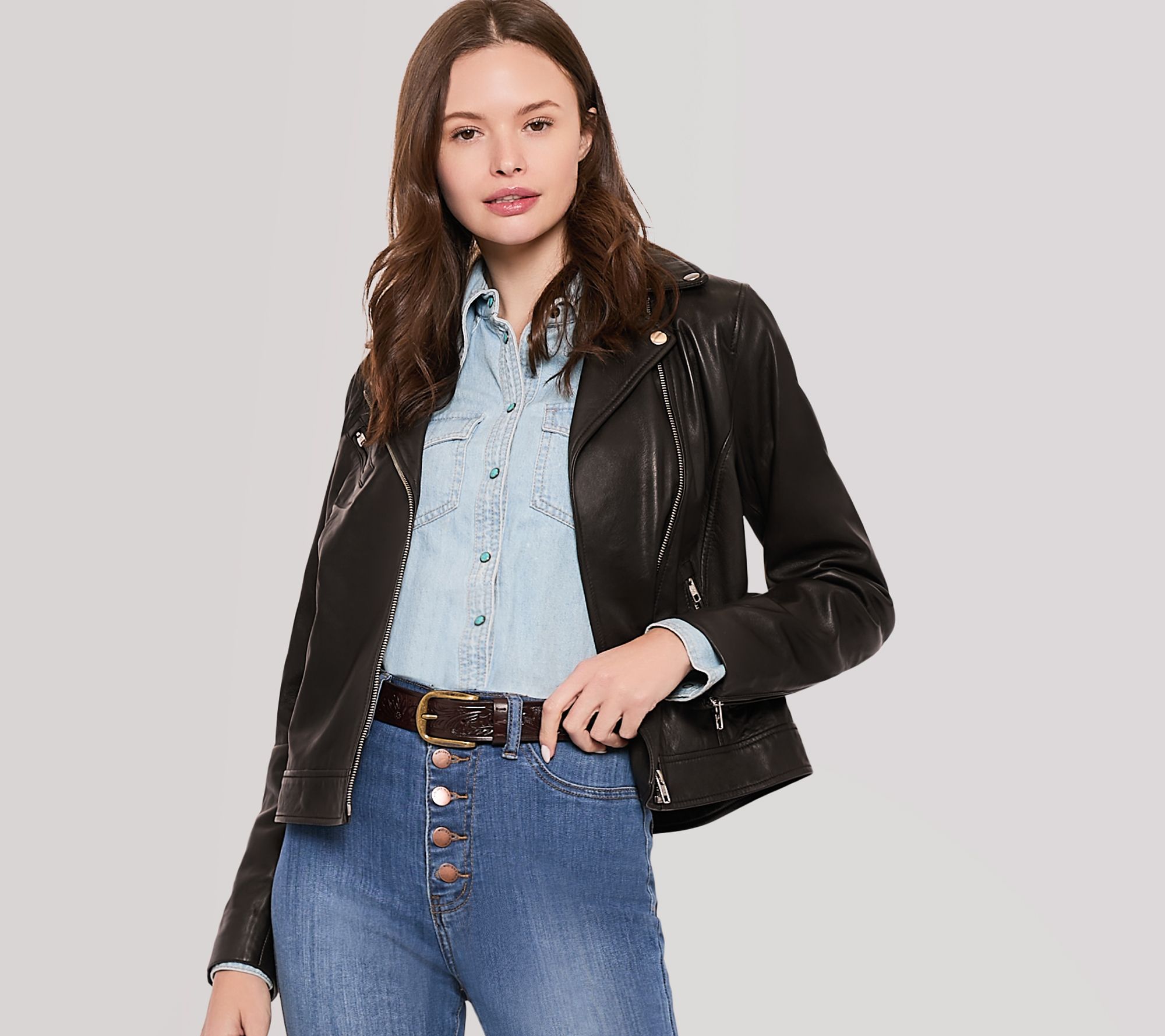 American Leather Co. Washed Leather Moto Jacket 