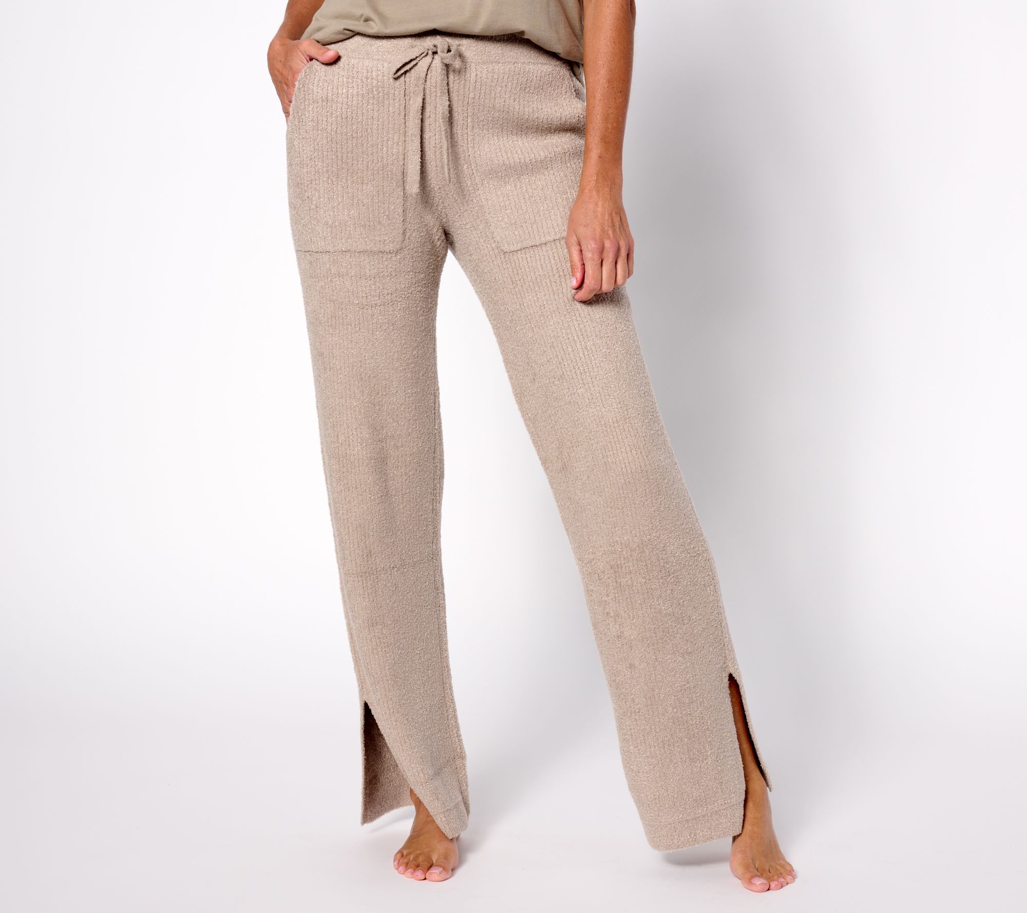 "As Is" Barefoot Dreams Petite CozyChic Lite Pinched Seam Slit Pant