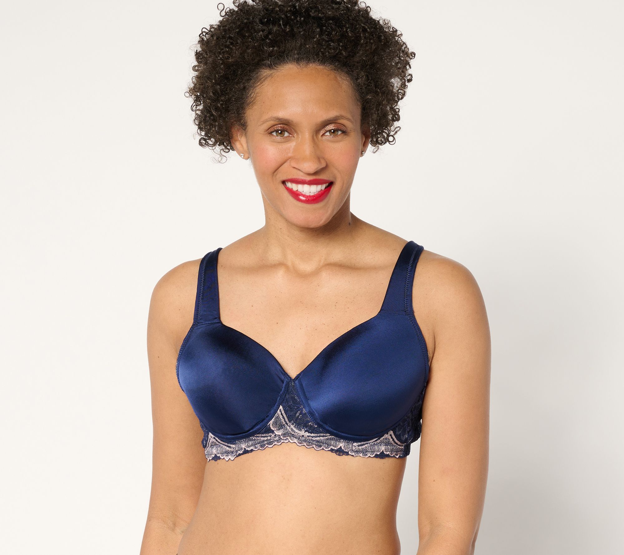 Breezies Two-Tone Lace Shimmer Lightly Padded Wirefree Bra