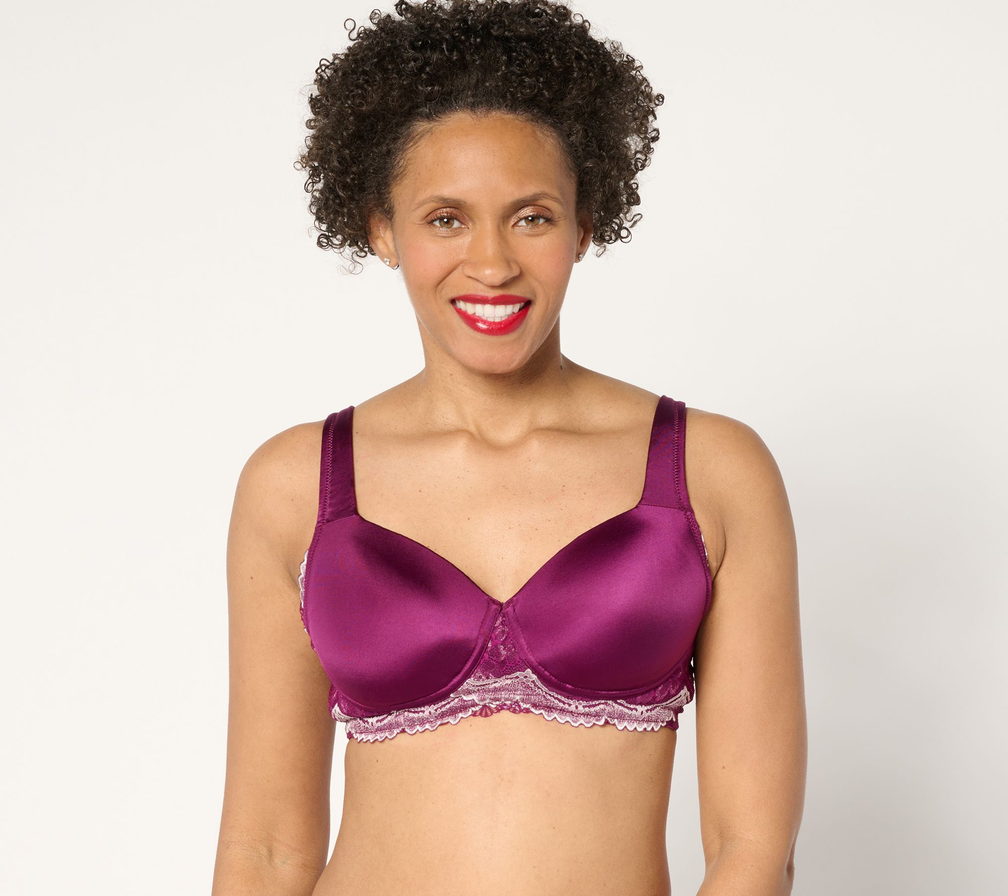 Breezies Two-Tone Lace Shimmer Lightly Padded Wirefree Bra
