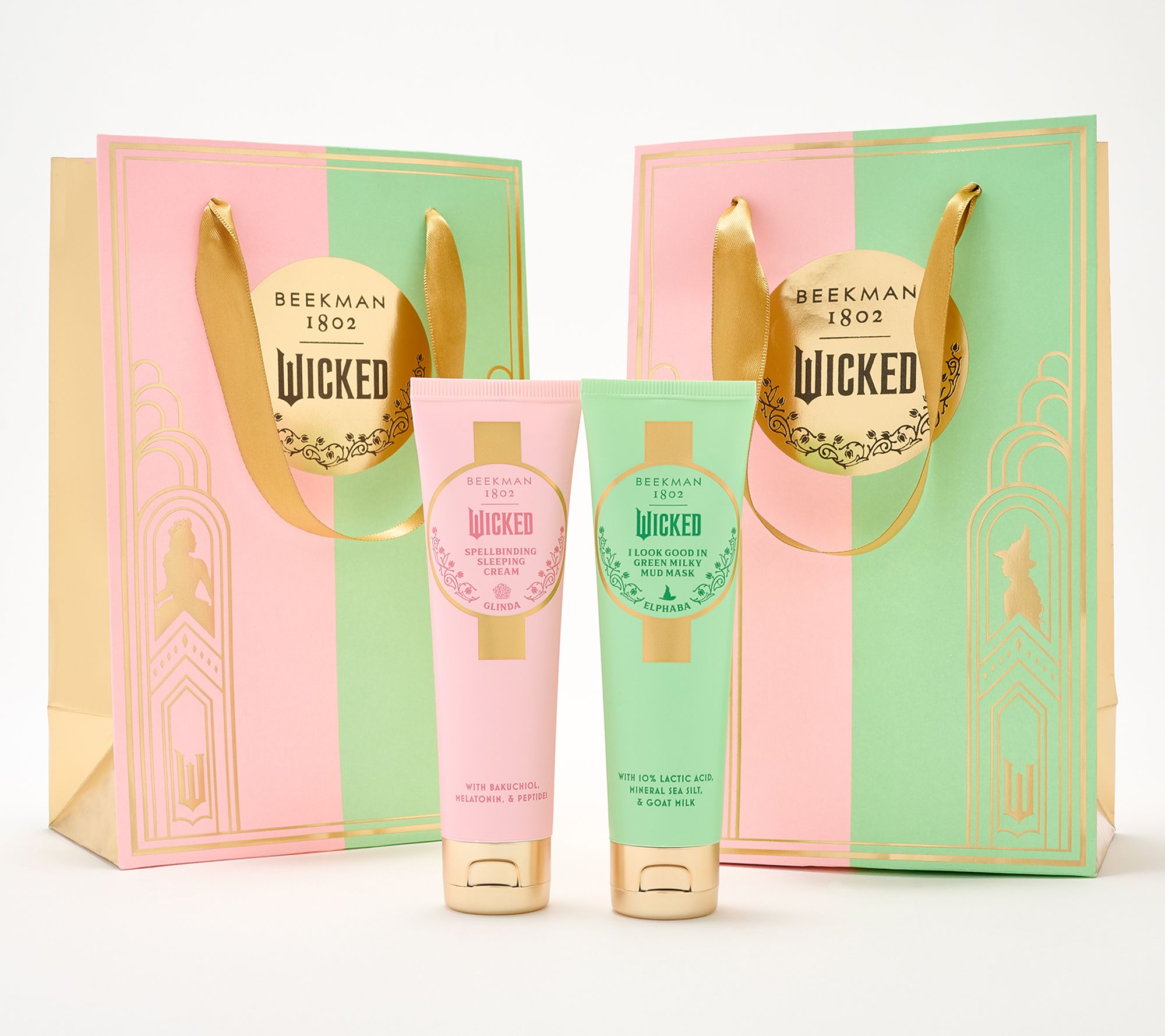 Beekman 1802 x Wicked 2pc Glinda & Elphaba Goat Milk Mask Set