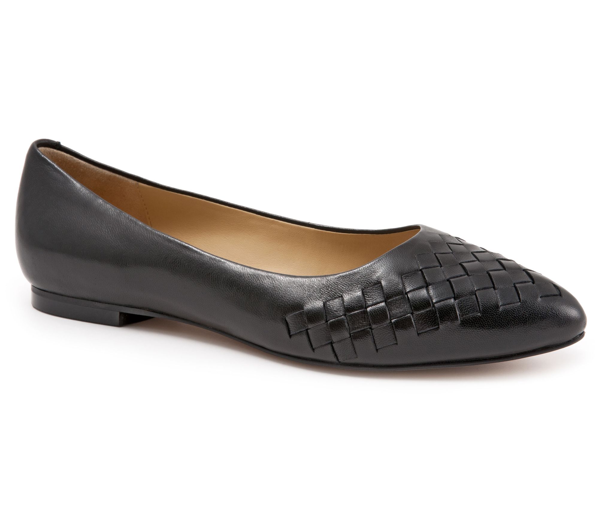 Trotters Leather Woven Flat- Estee