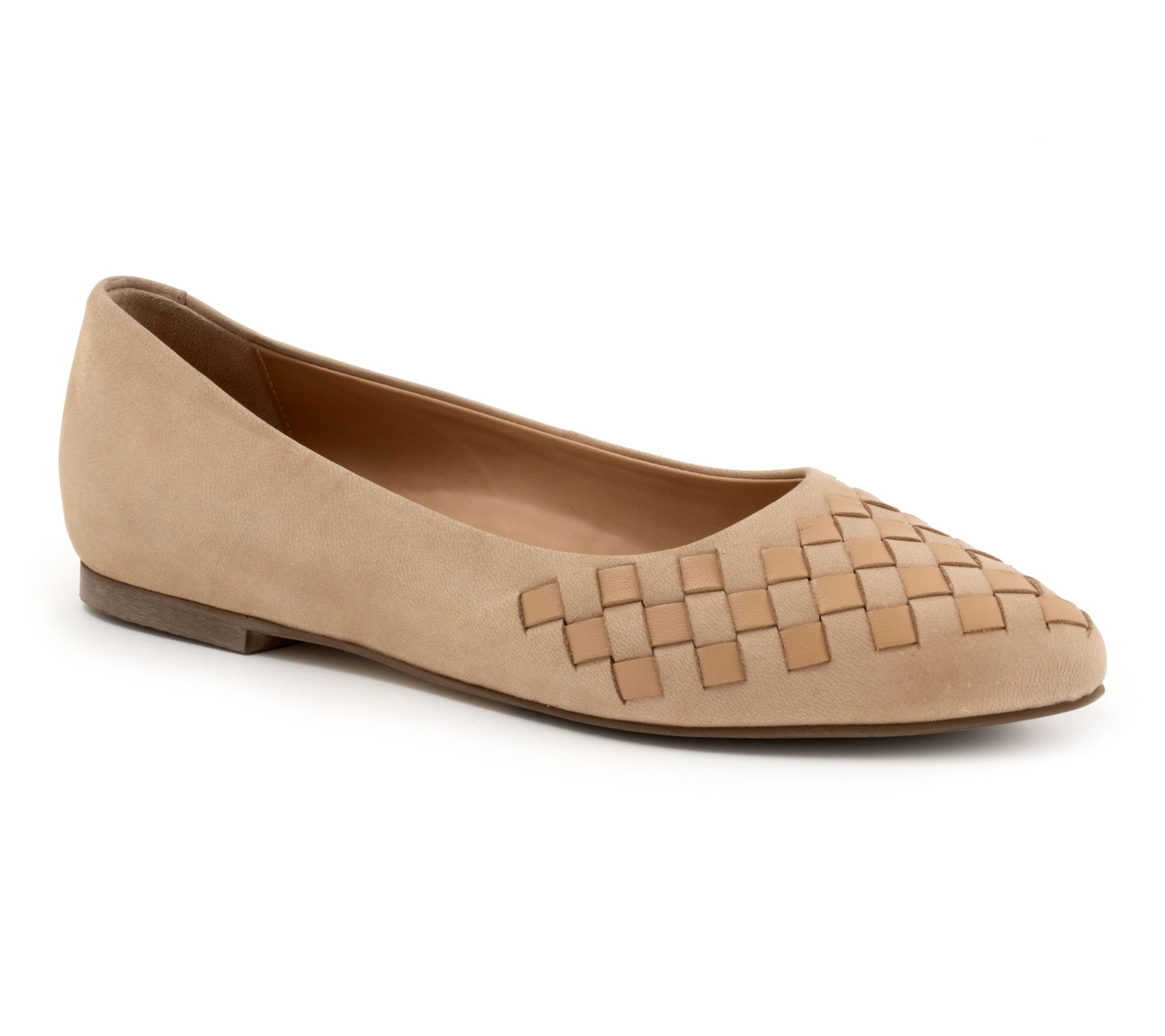 Trotters Leather Woven Flat- Estee