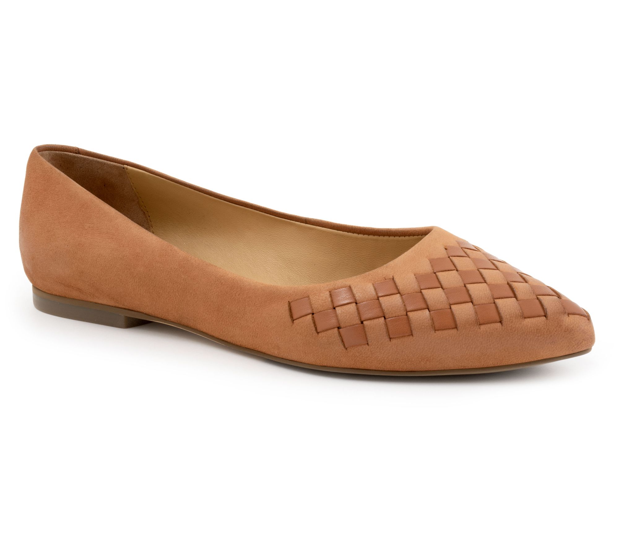 Trotters Leather Woven Flat- Estee