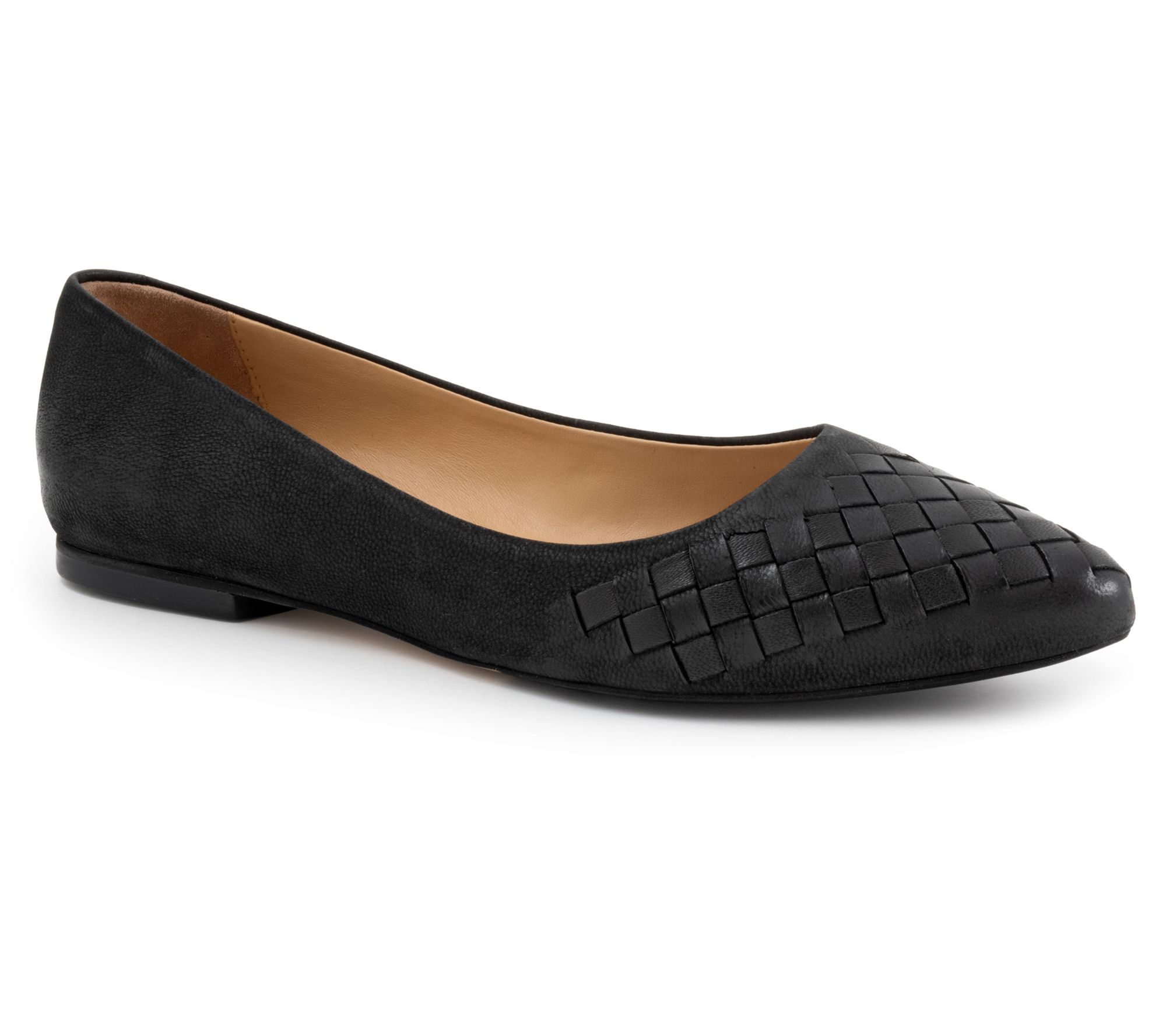 Trotters Leather Woven Flat- Estee