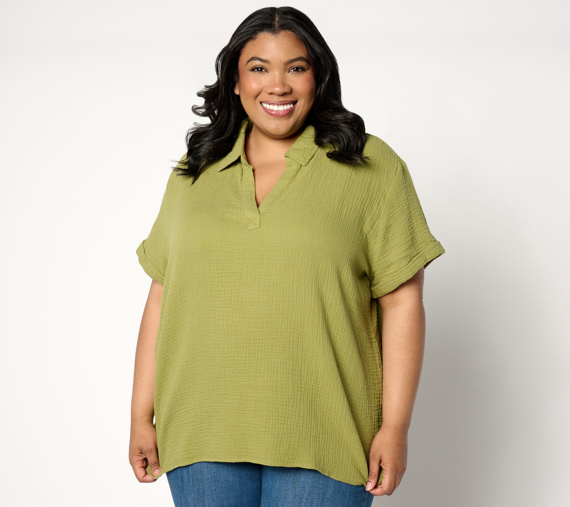 "As Is" Peace Love World Boheme Gauze Popover Shirt