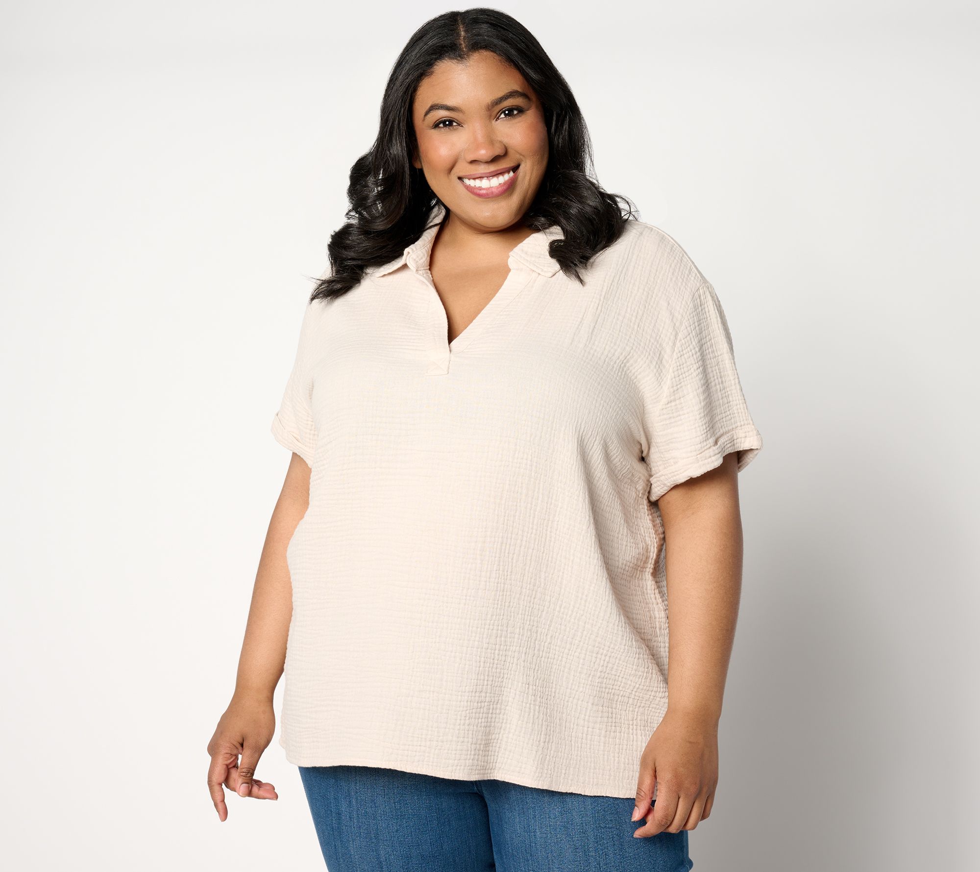"As Is" Peace Love World Boheme Gauze Popover Shirt