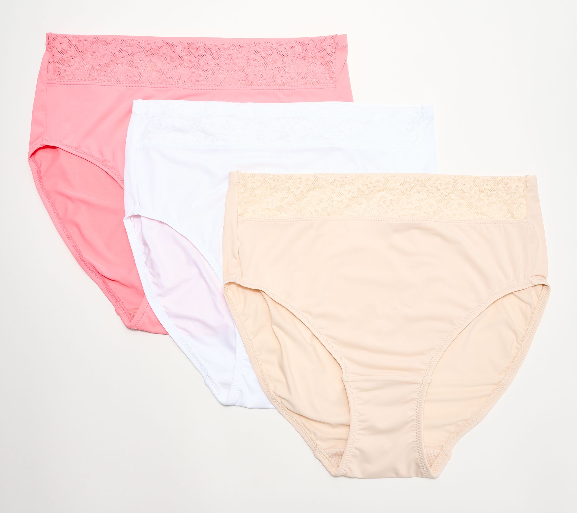 Breezies Lace Elegance Smooth Hi-Cut Panty Set of 3
