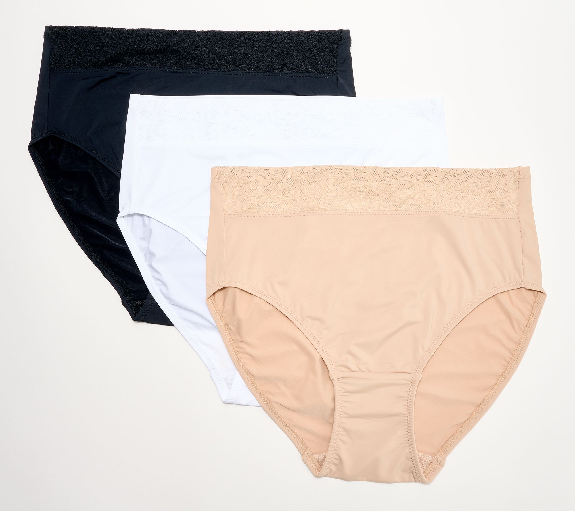 Breezies Lace Elegance Smooth Hi-Cut Panty Set of 3