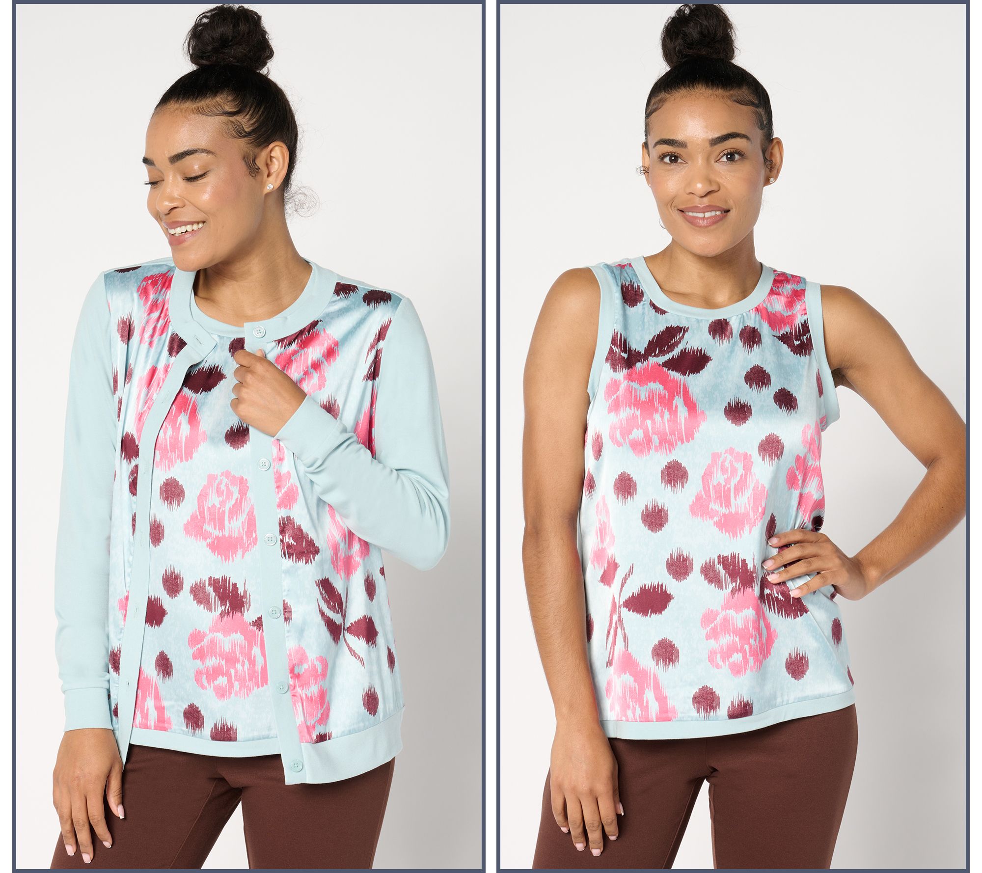 "As Is" BEAUTIFUL by Lawrence Zarian Mixed Media Cardigan & Tank