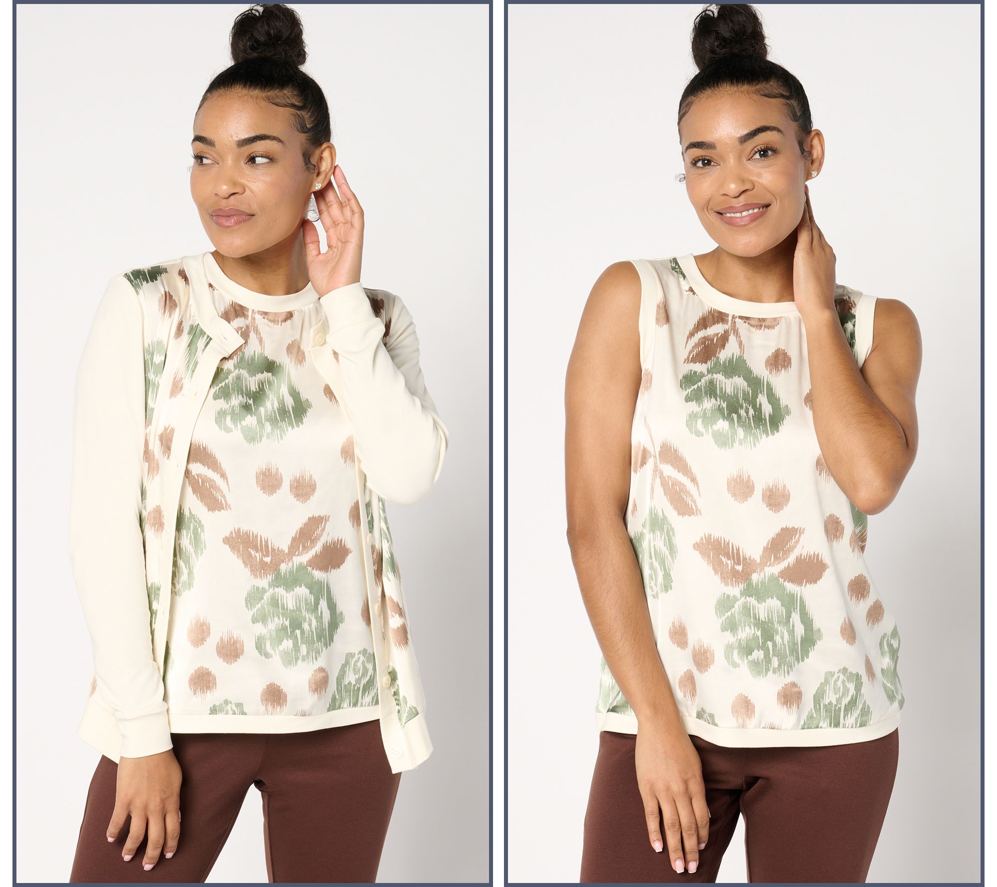 "As Is" BEAUTIFUL by Lawrence Zarian Mixed Media Cardigan & Tank