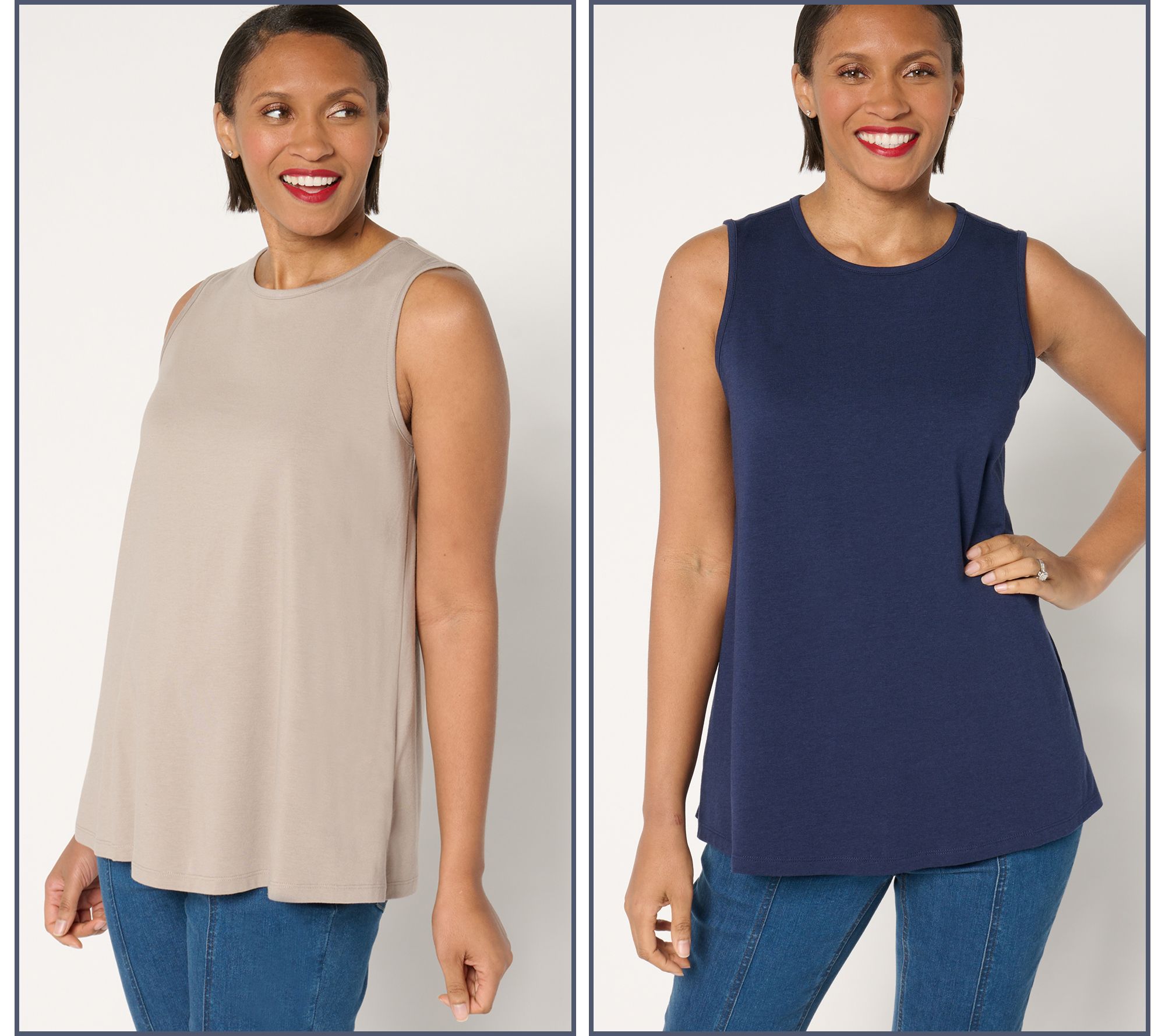 Denim & Co. Essentials Favorite Jersey 2-Pack Swing Tanks