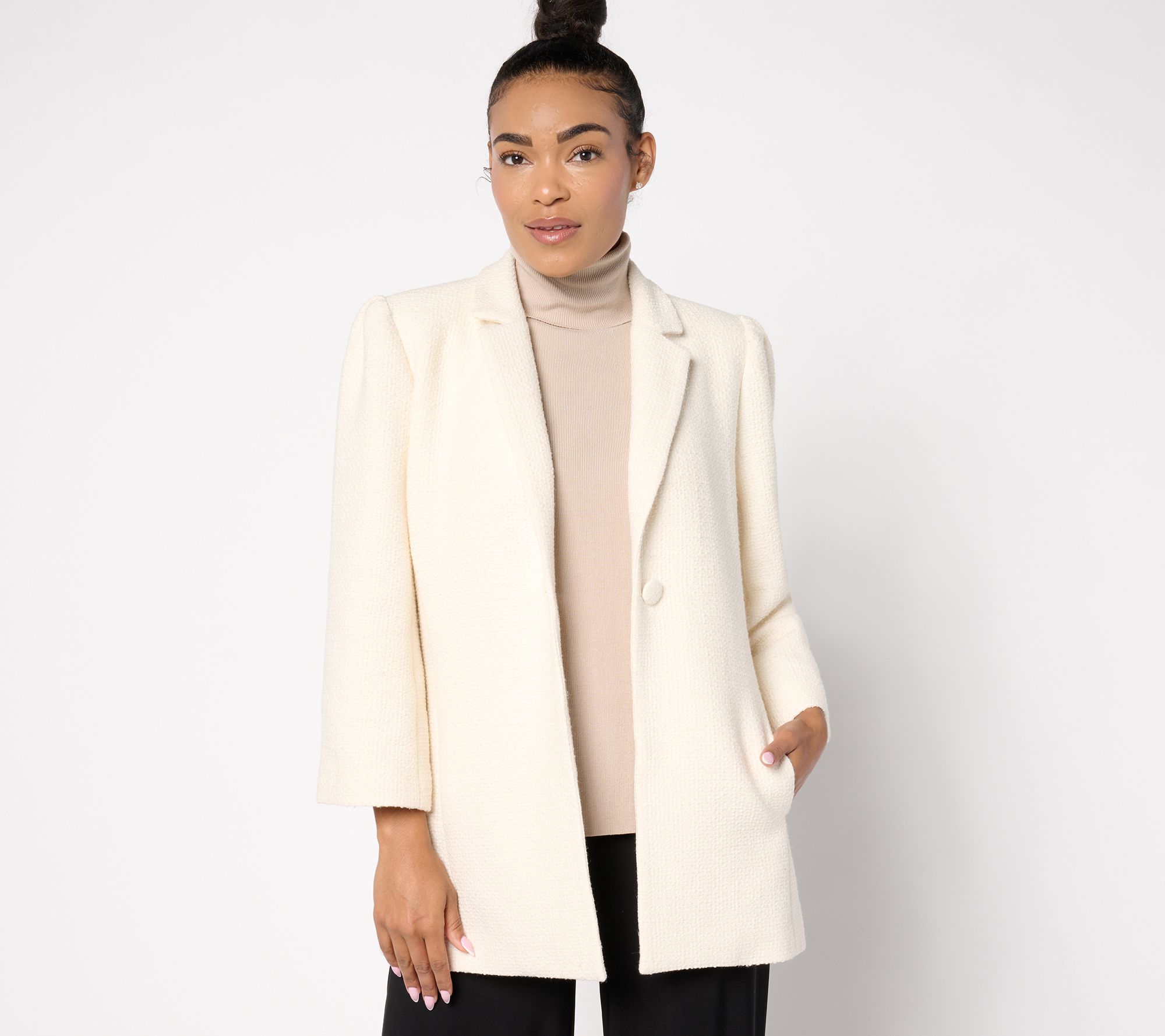 "As Is" Dennis Basso Textured Boucle Knit Blazer