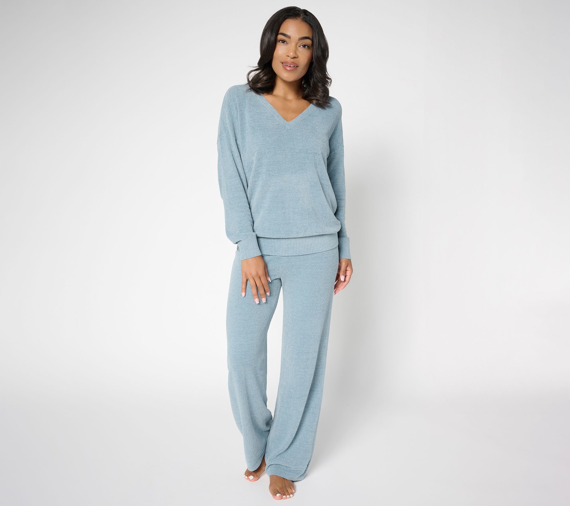 Barefoot Dreams Petite CozyChic Ultra Lite Pullover & Wide Leg Pant Set