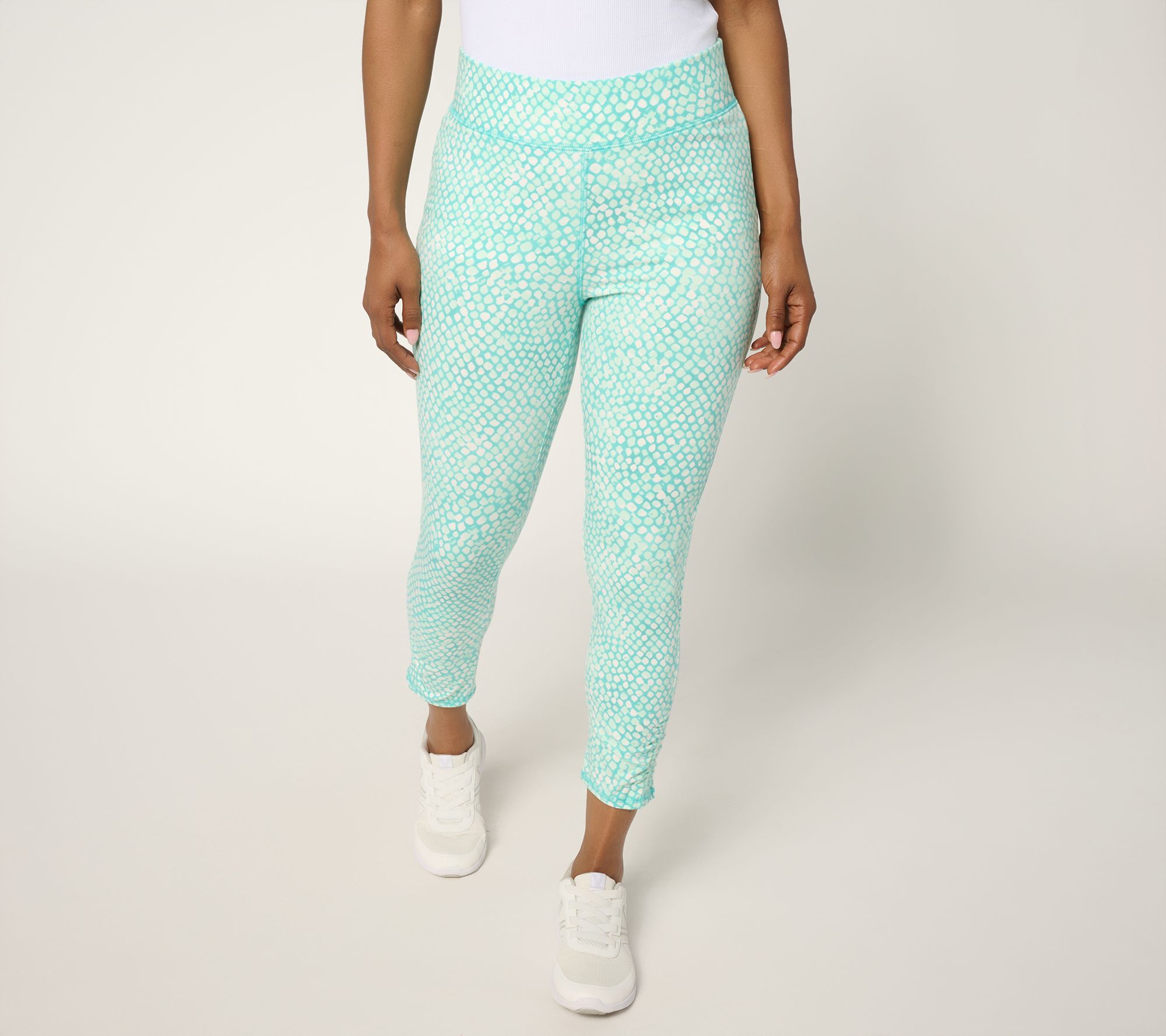Denim & Co. Active Regular Duo Stretch Slim Leg Crop Pant w/ Ruching
