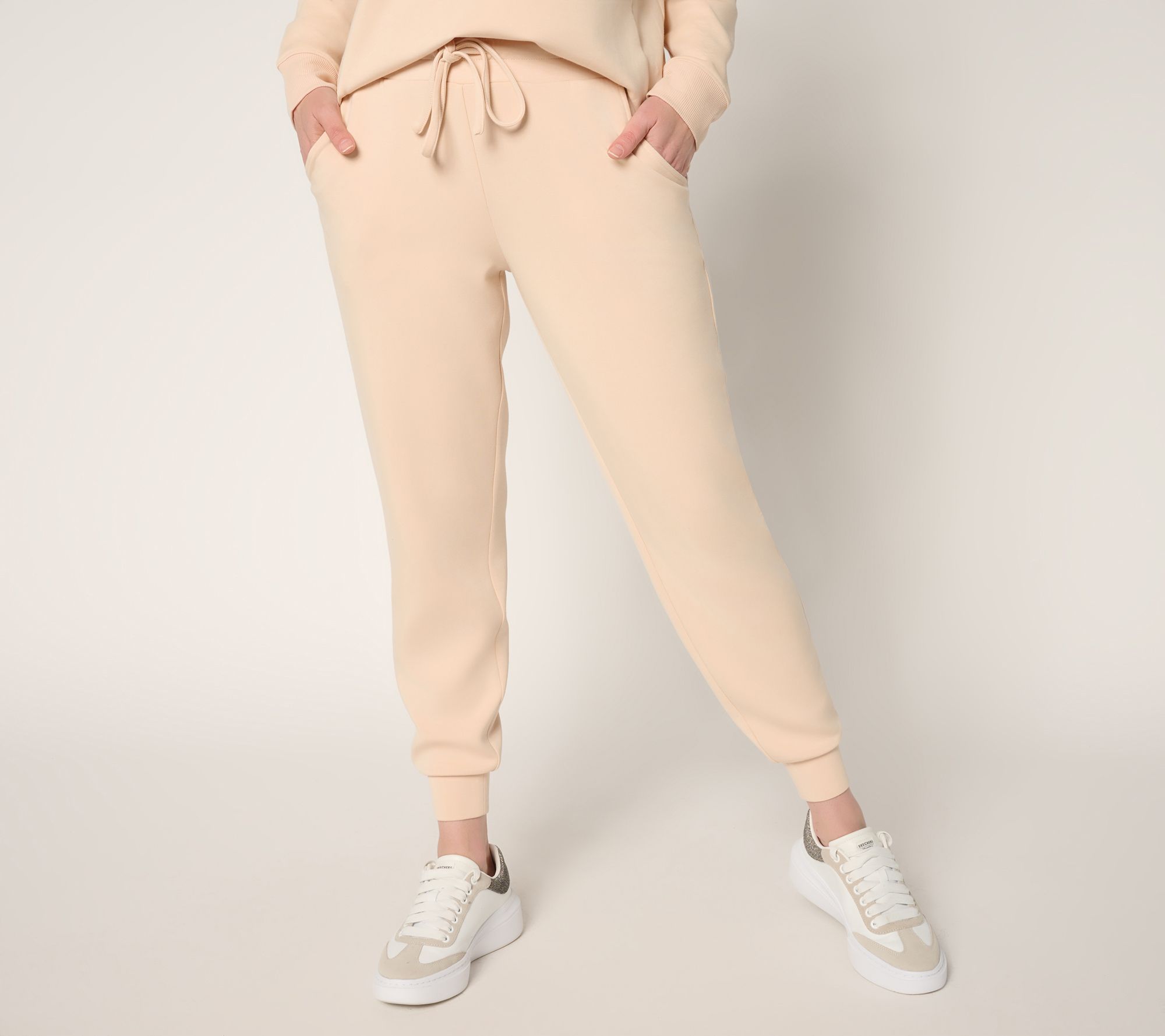 Belle by Kim Gravel Petite ScubaLuxe Joggers with Drawstring